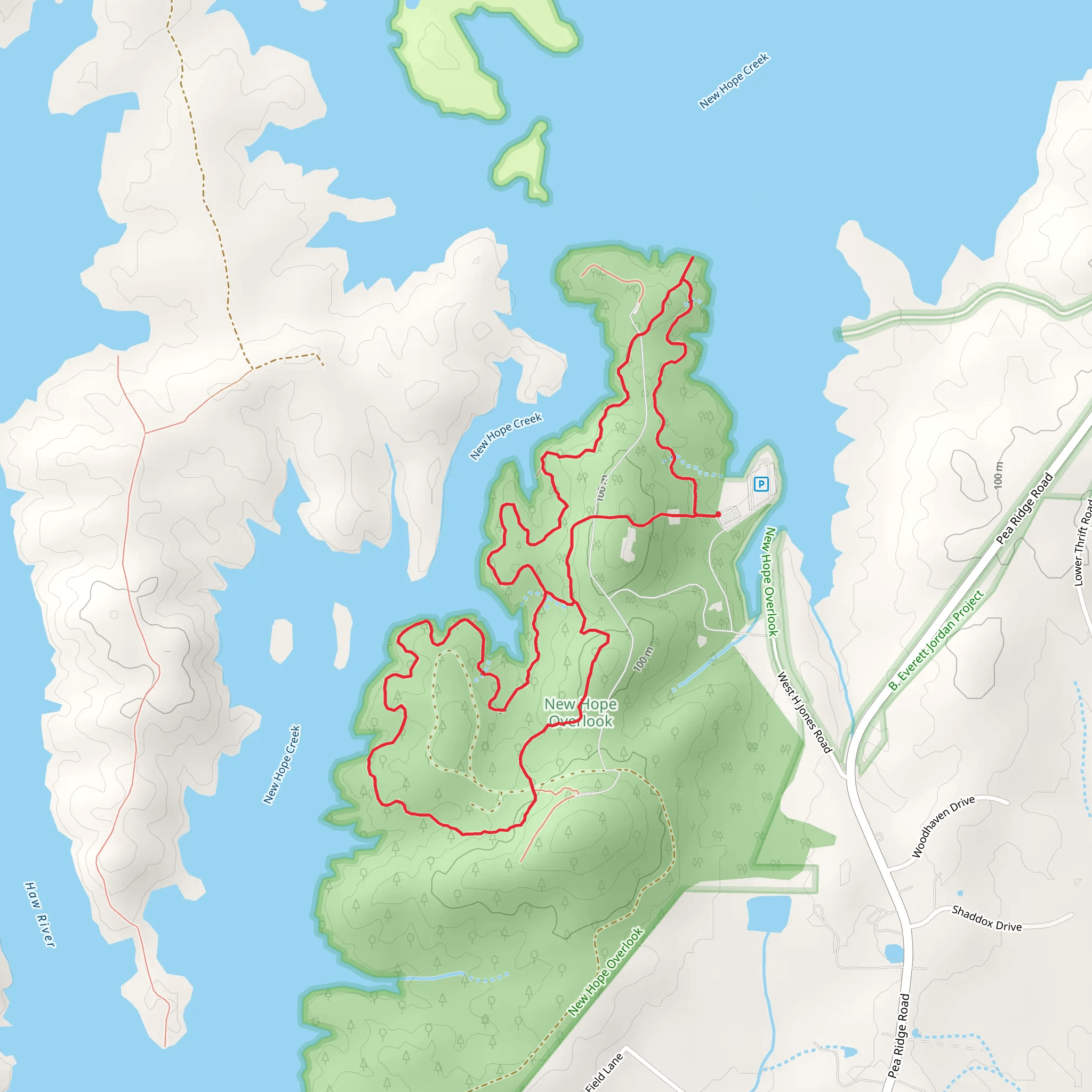 New Hope Creek Loop mobile static map
