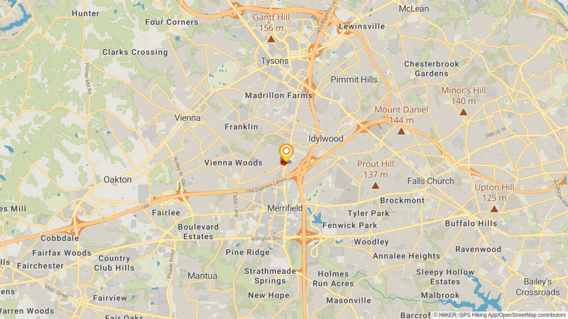 An image depicting the trail Dunn Loring Park Loop and its surrounding area.