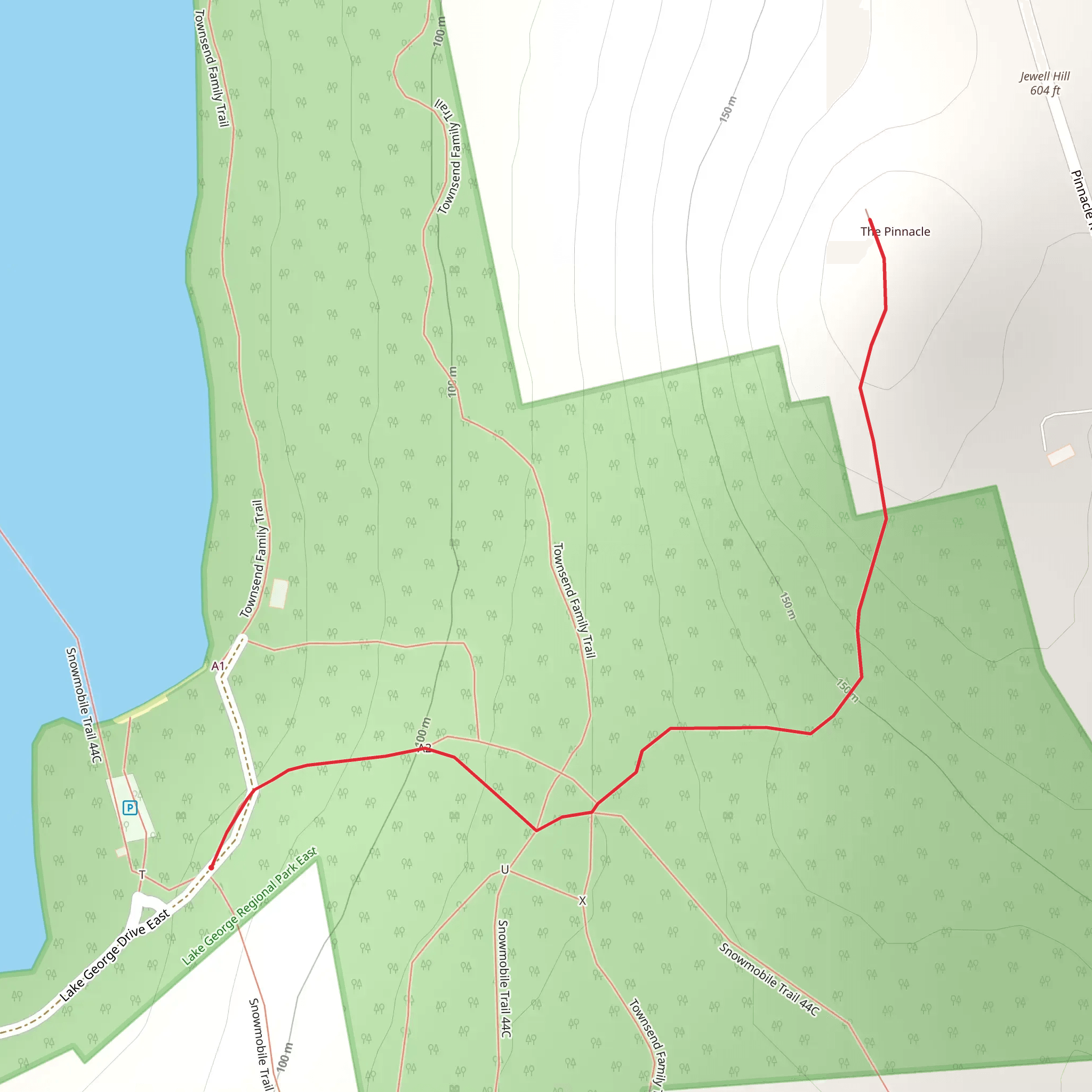 Jewel Hill from Lake George East Road mobile static map