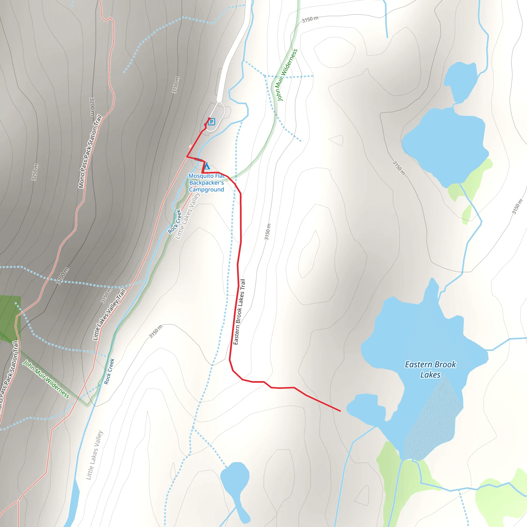 Eastern Brooks Lake Trail mobile static map