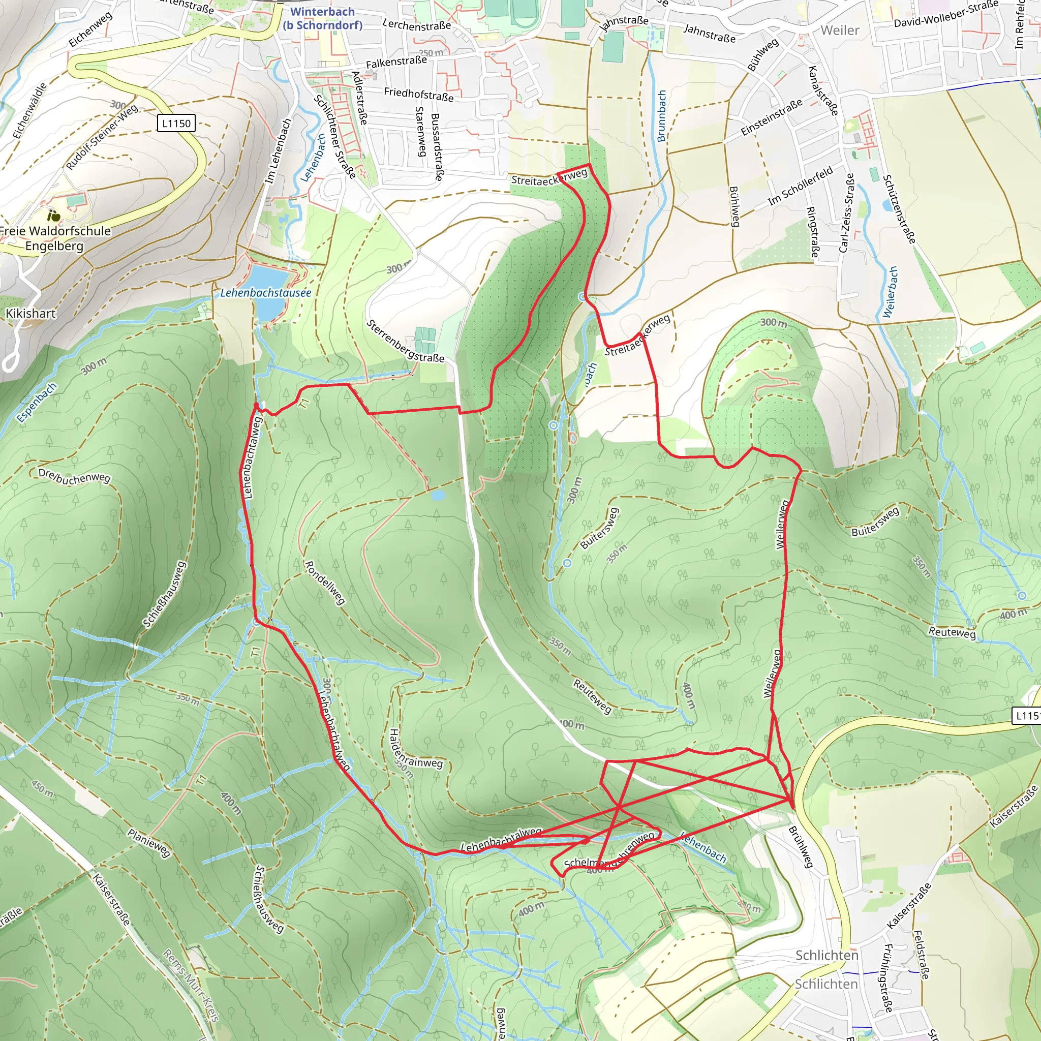 Heidenrain and Beutersberg Loop mobile static map