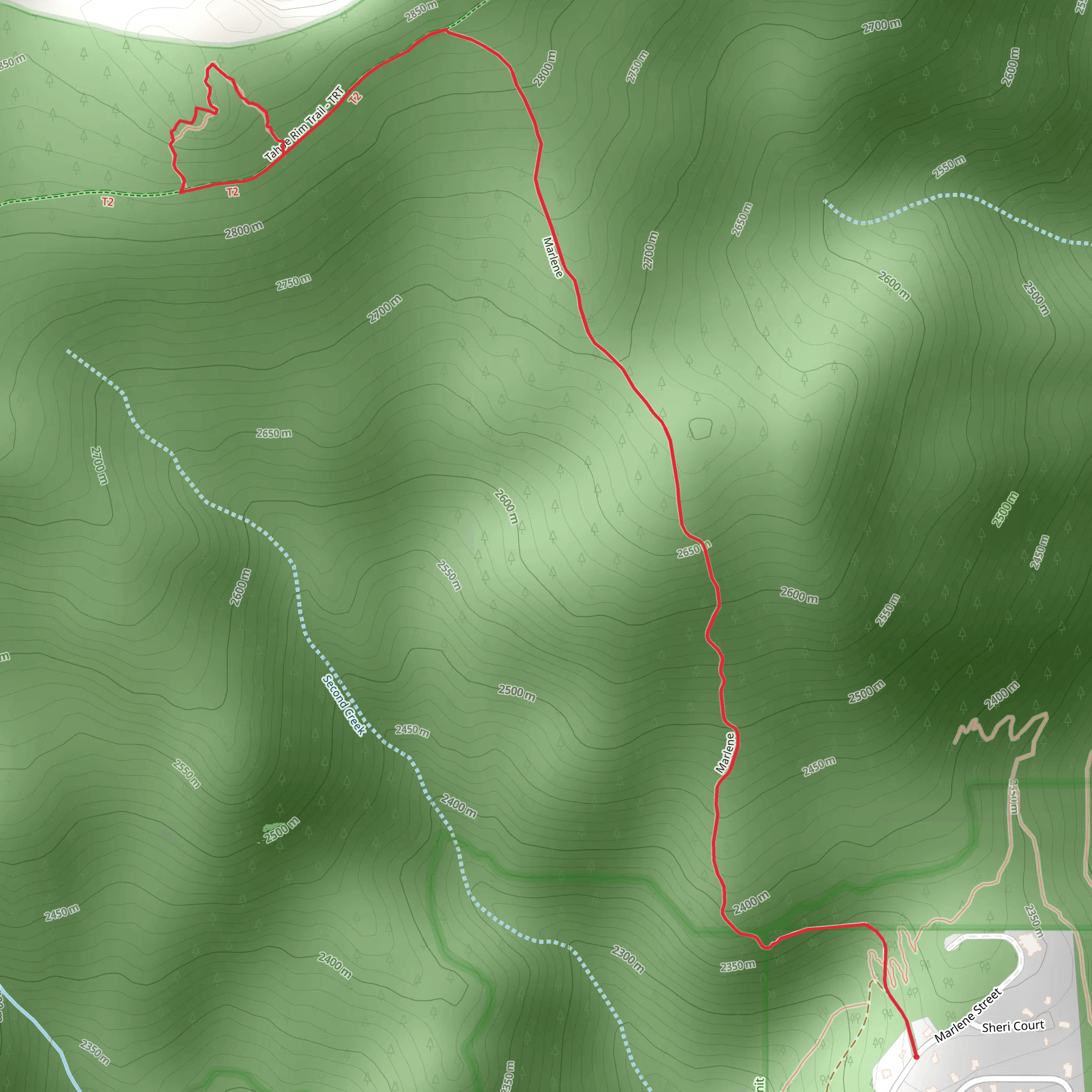 Rose Knob - Tahoe Rim Trail mobile static map