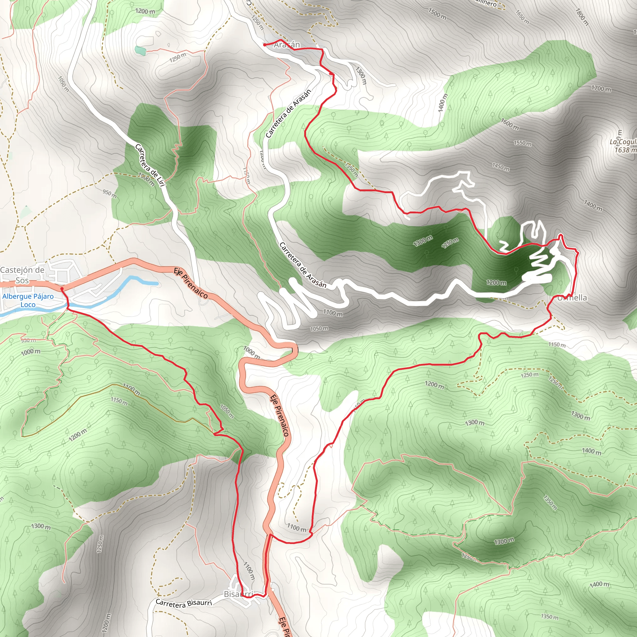 Castejón de Sos - Arasán PR HU 89 mobile static map