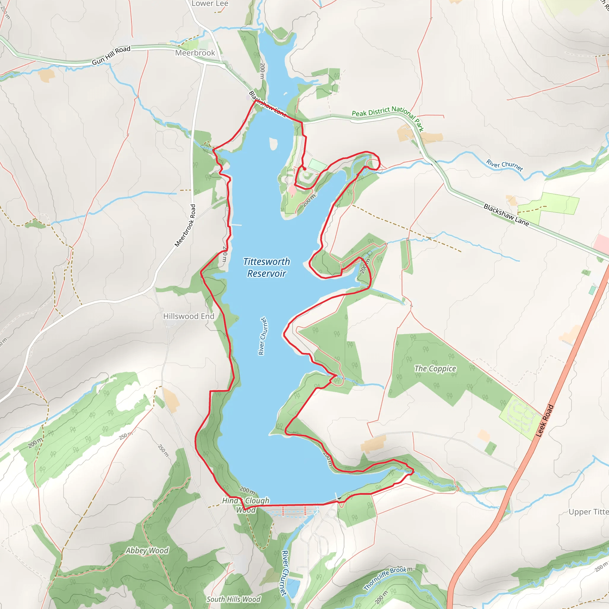 Tittesworth Reservoir Loop mobile static map