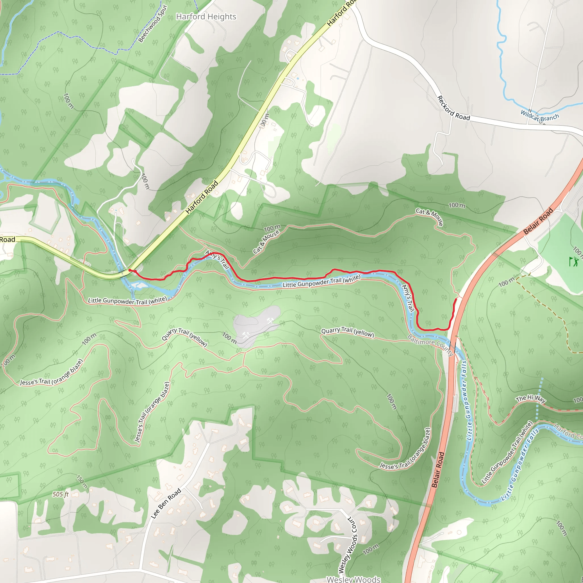 Walks along Little Gunpowder Falls mobile static map