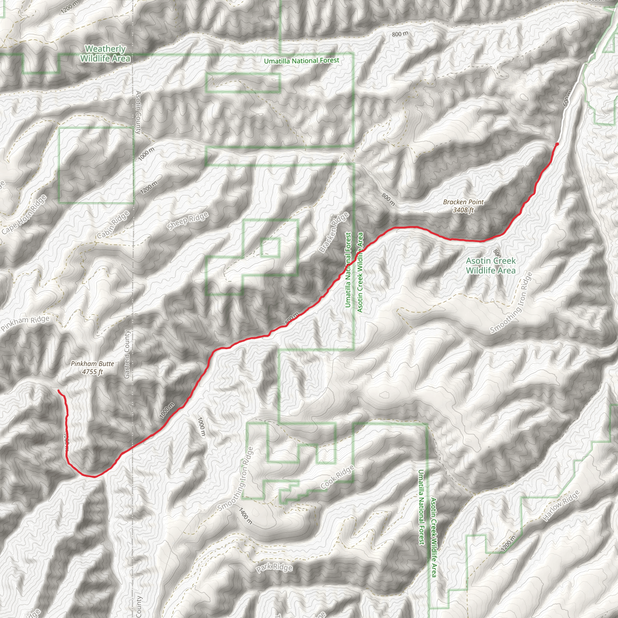 Asotin Creek Trail mobile static map