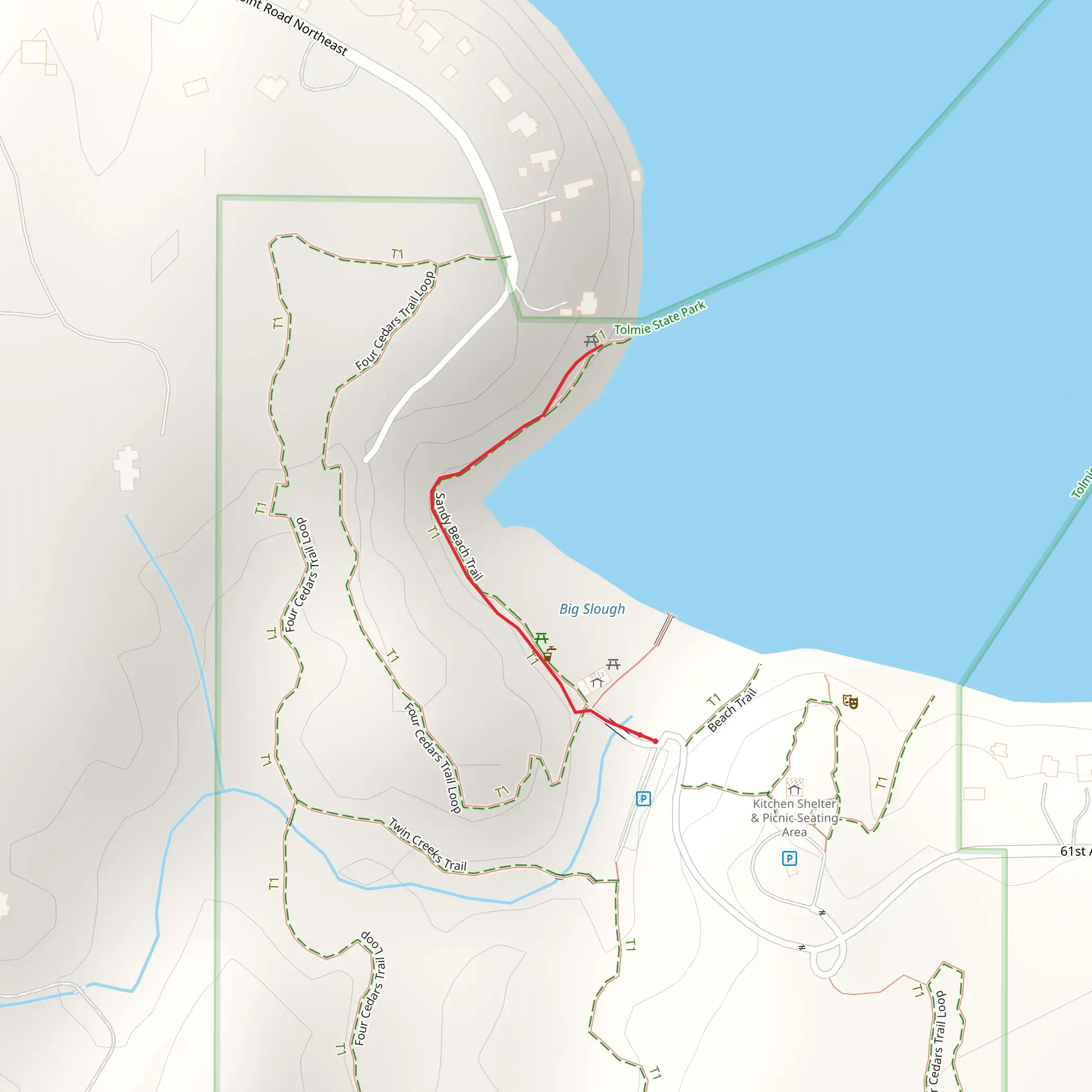 Sandy Beach Trail mobile static map