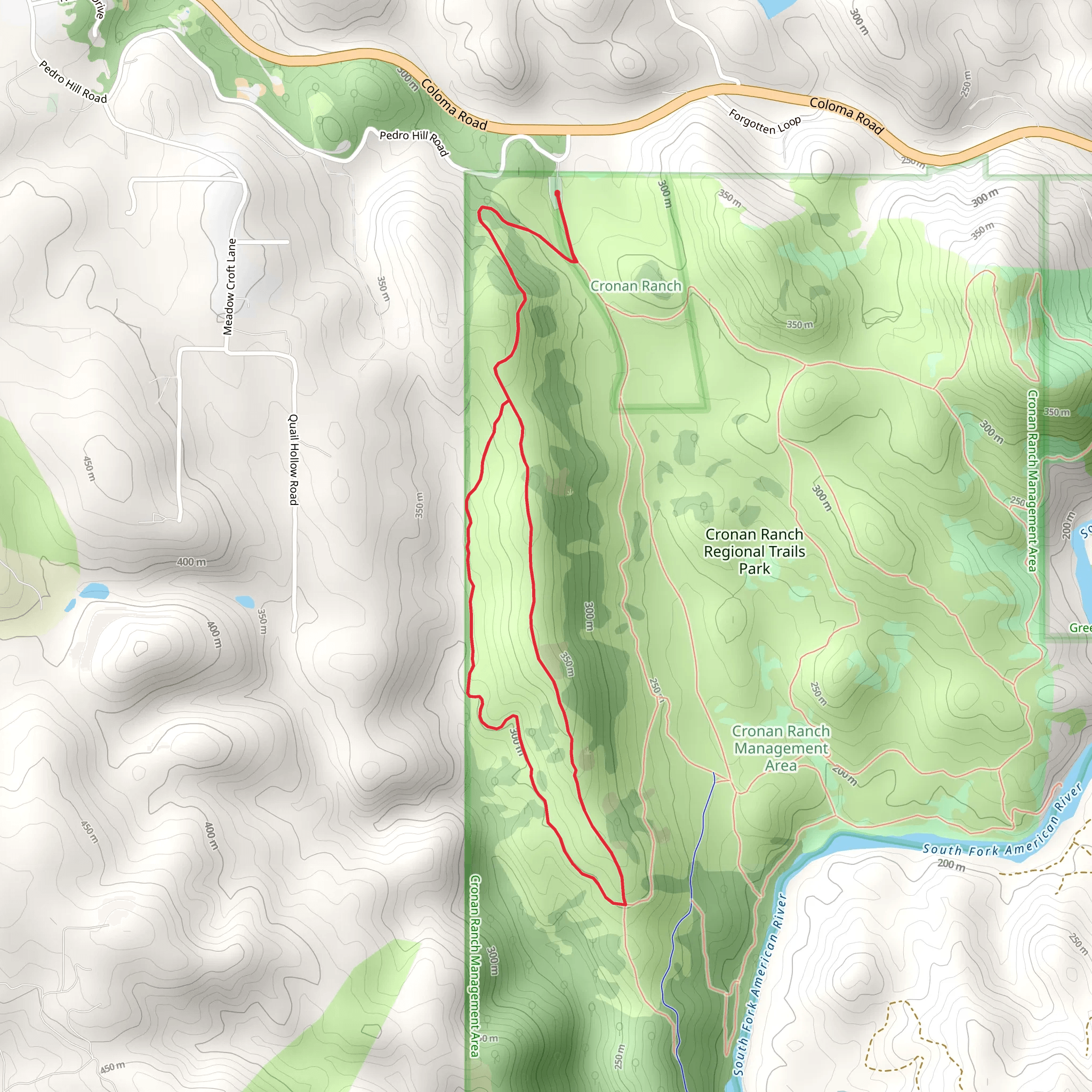West Ridge and West Ravine Loop Trail mobile static map