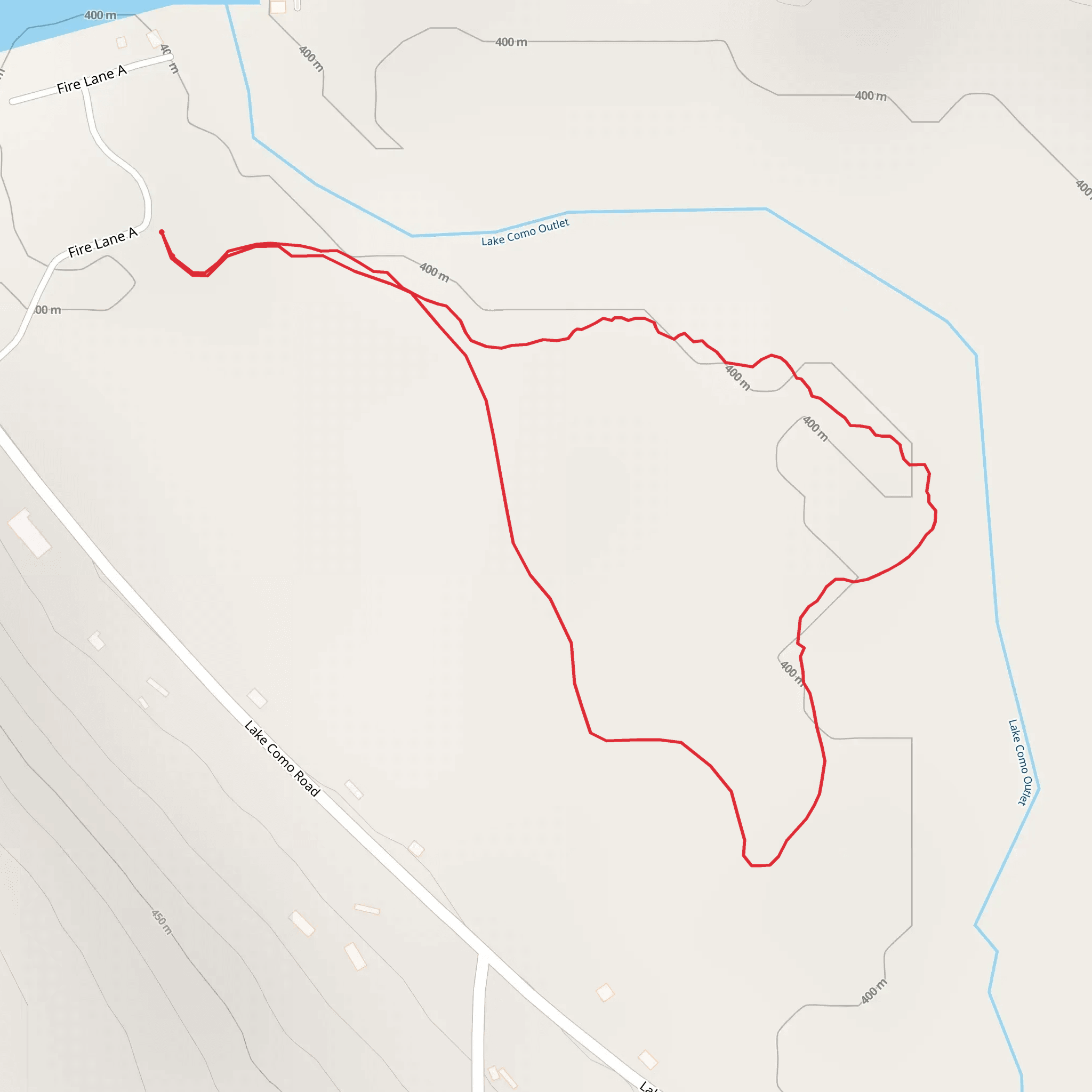 Lake Como Outlet Loop Trail mobile static map