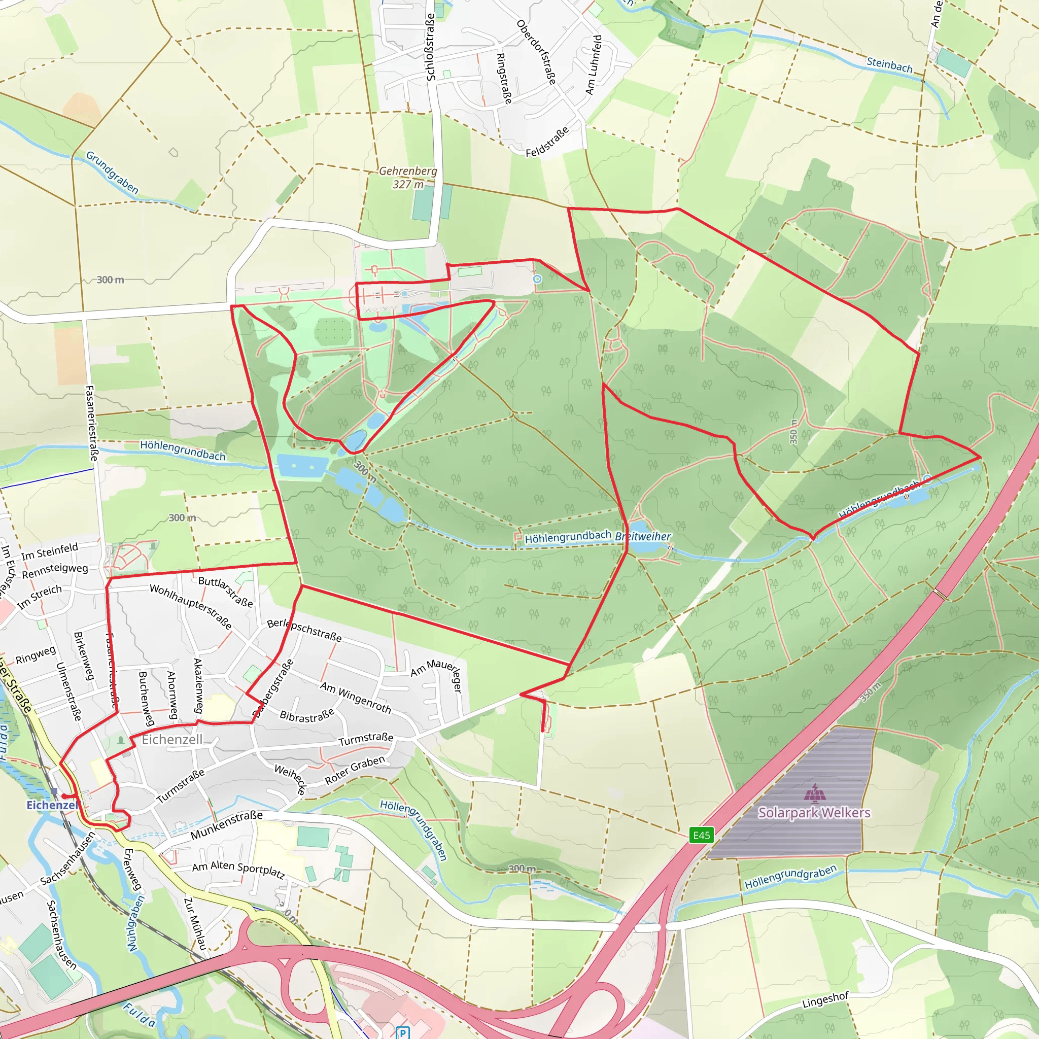 Fuldaer Rundwanderweg and Eichenzell mobile static map