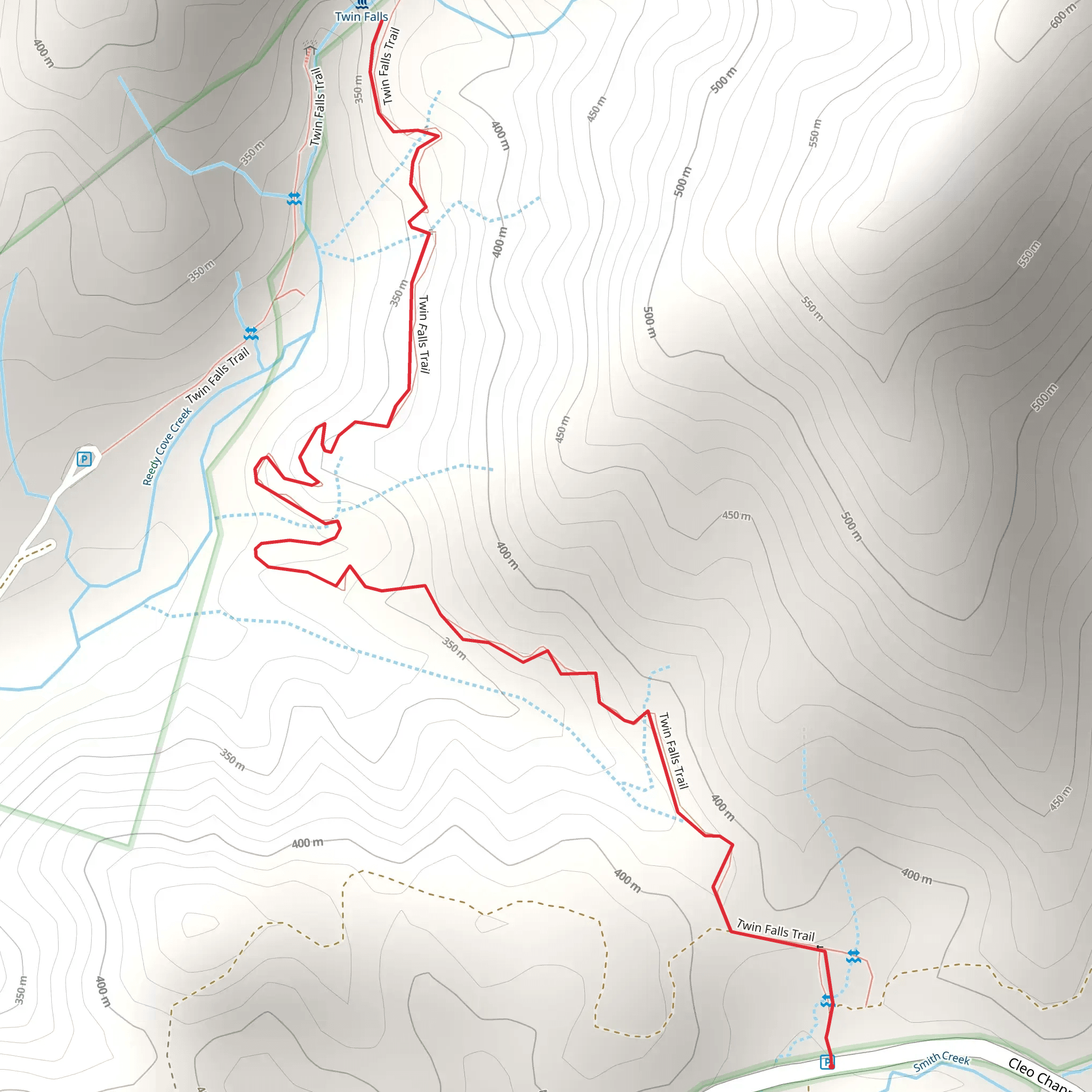 Twin Falls Trail mobile static map