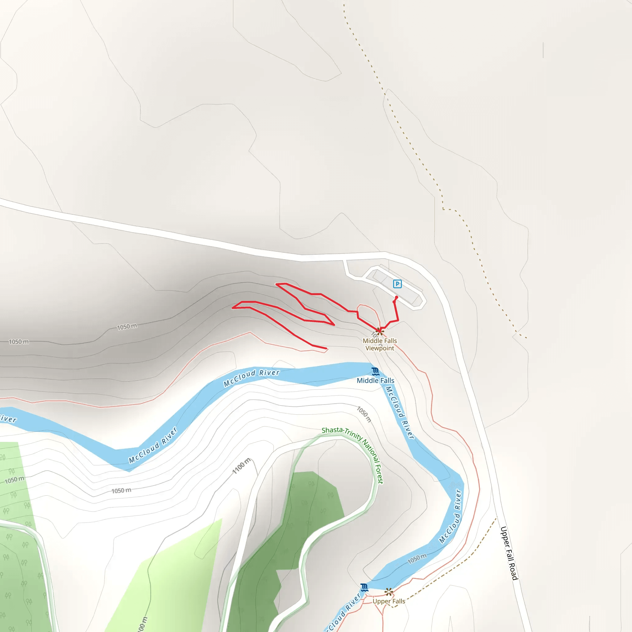 McCloud Middle Falls Short Trail mobile static map