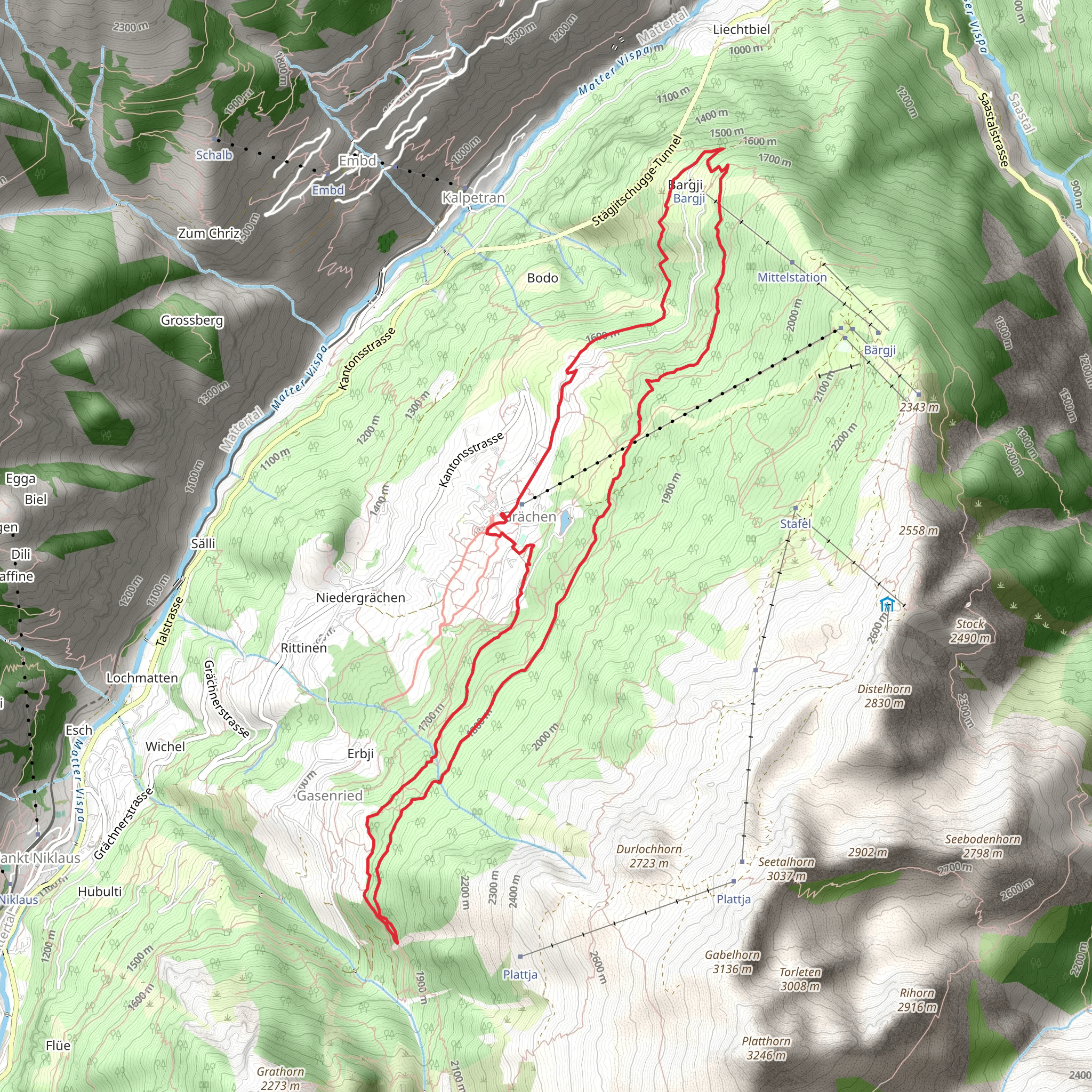 Grächen Loop Trail mobile static map