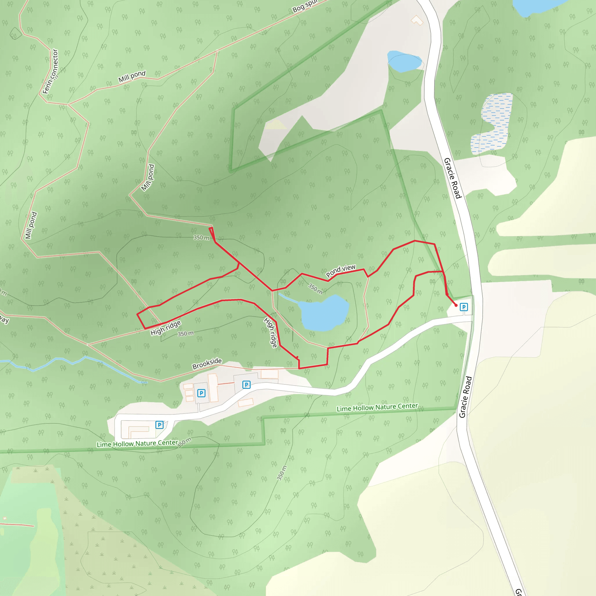 High Ridge and Pond view Loop mobile static map