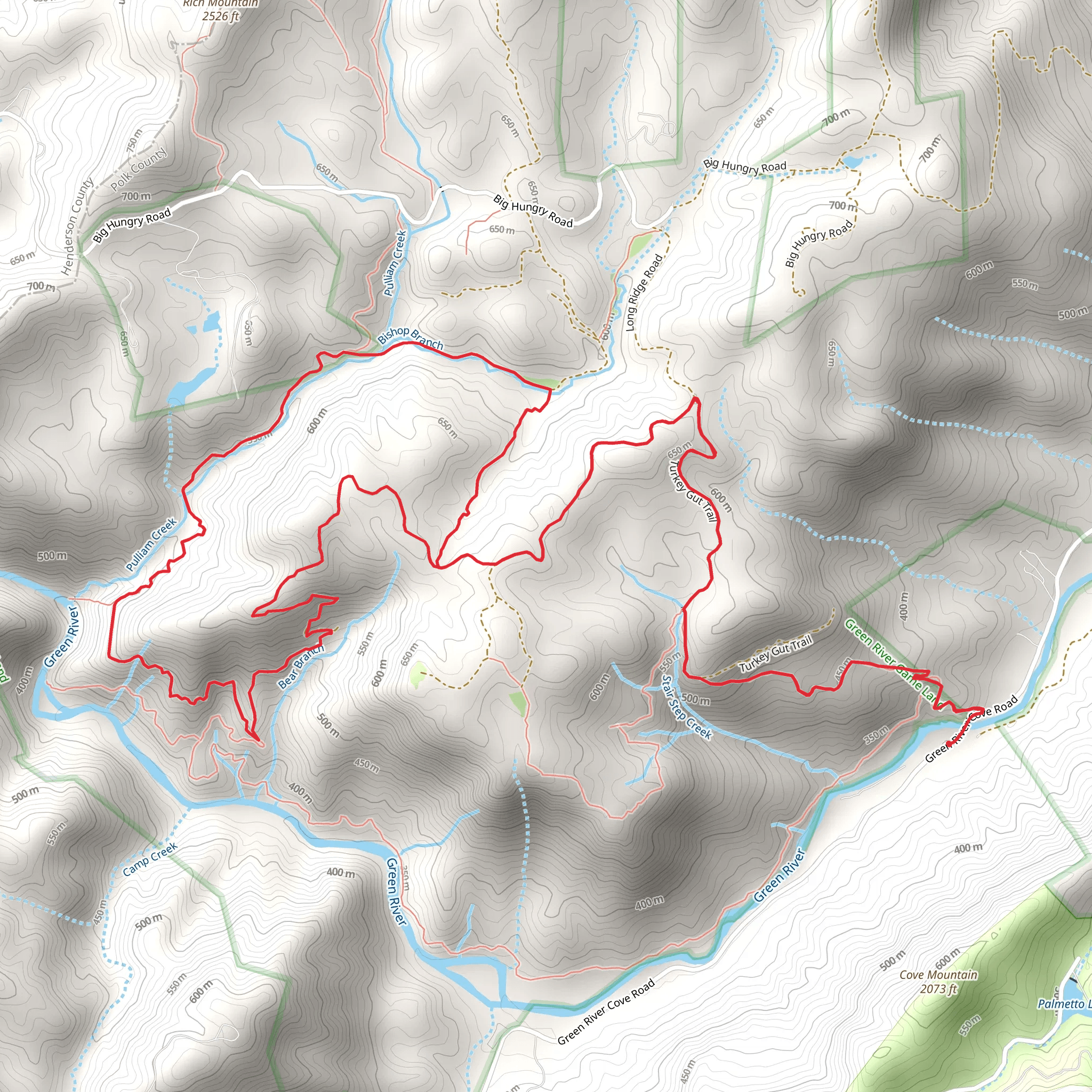 Bluff Trail and Pulliam Creek Loop Trail mobile static map