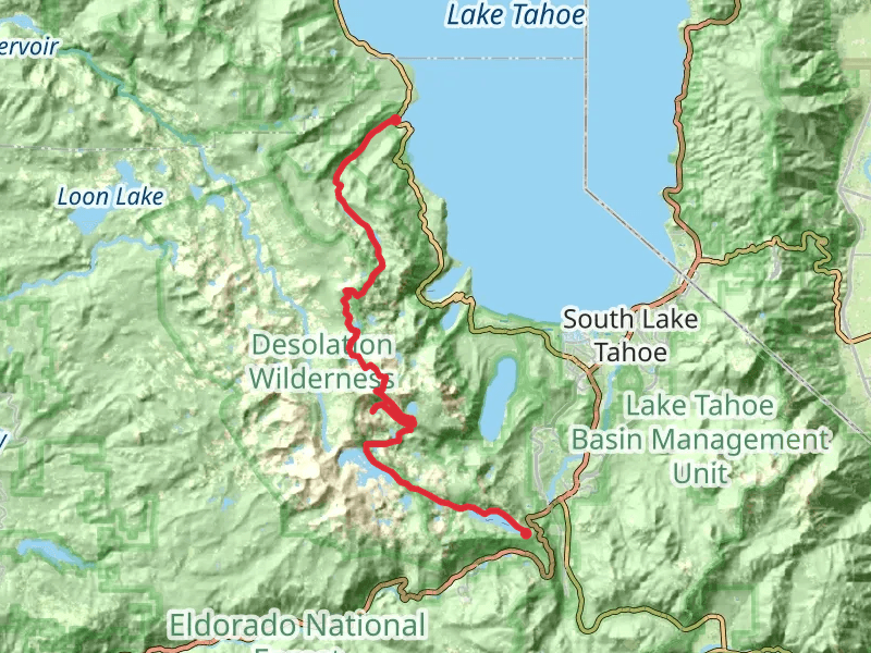 Meeks Bay to Echo Lake via Tahoe Rim Trail