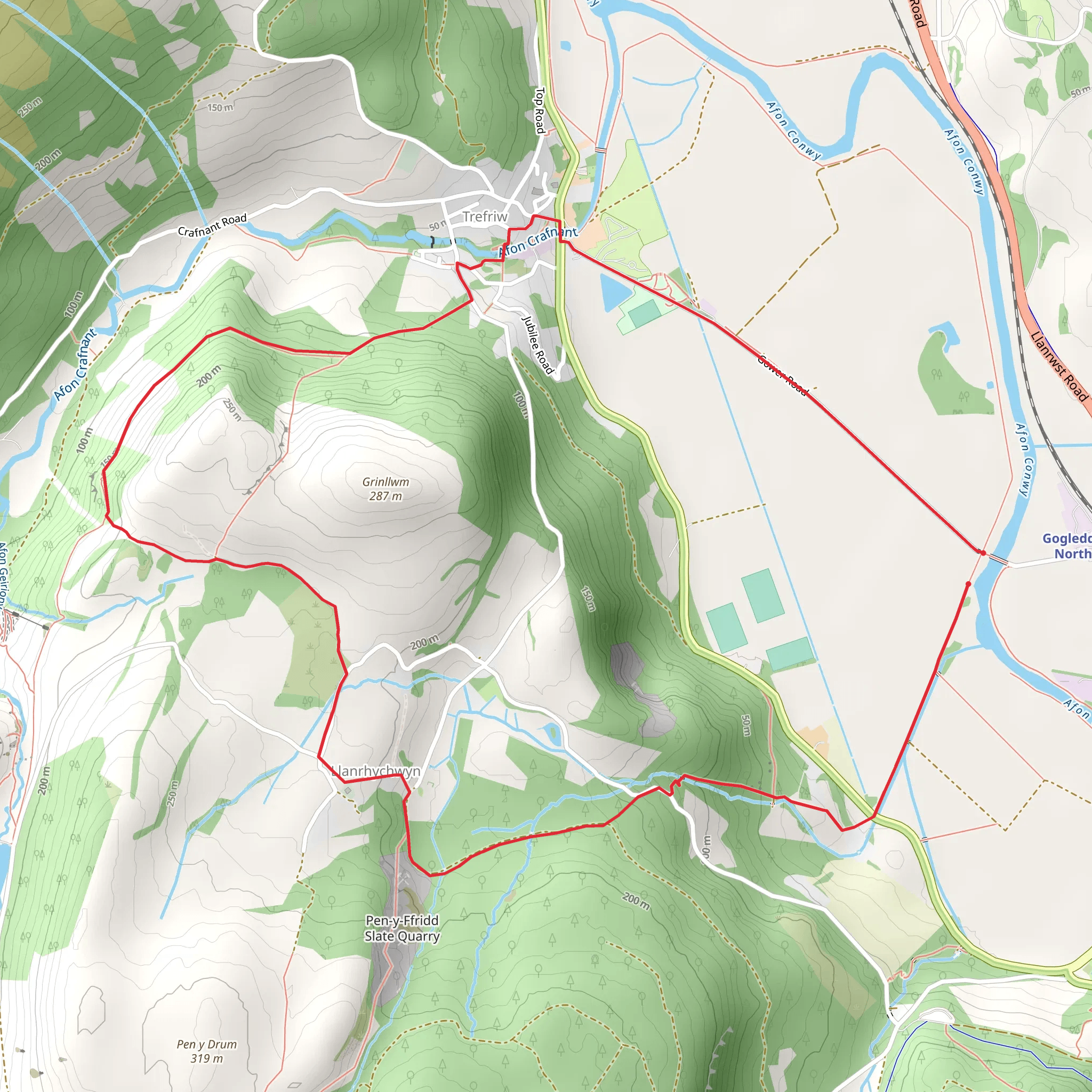 Trefriw Trail - 8 mobile static map