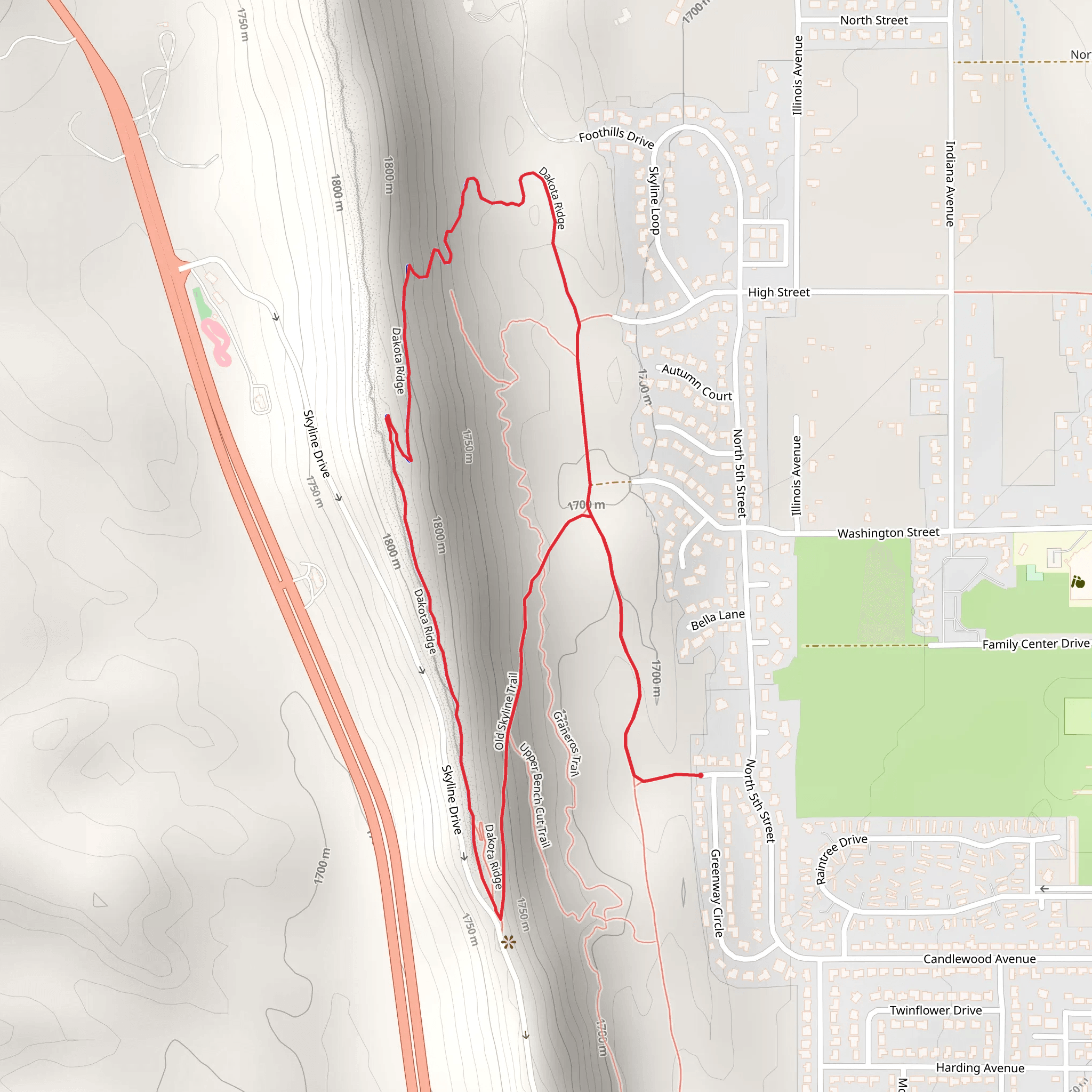 Dakota Ridge and Old Skyline Loop Trail mobile static map