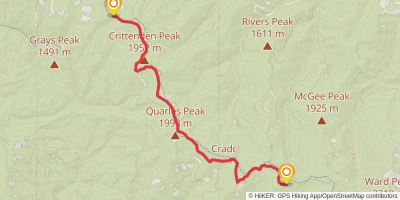 Idaho Centennial Trail stage 62 Map