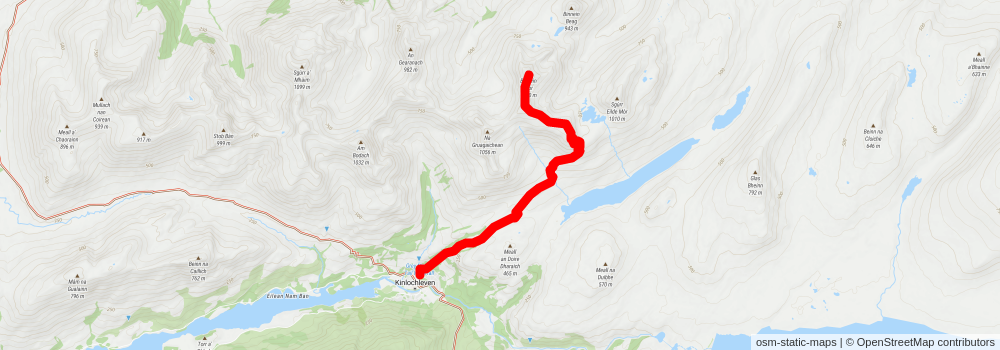 Binnein Mòr via Sgor Elide Beag stage 2 Map