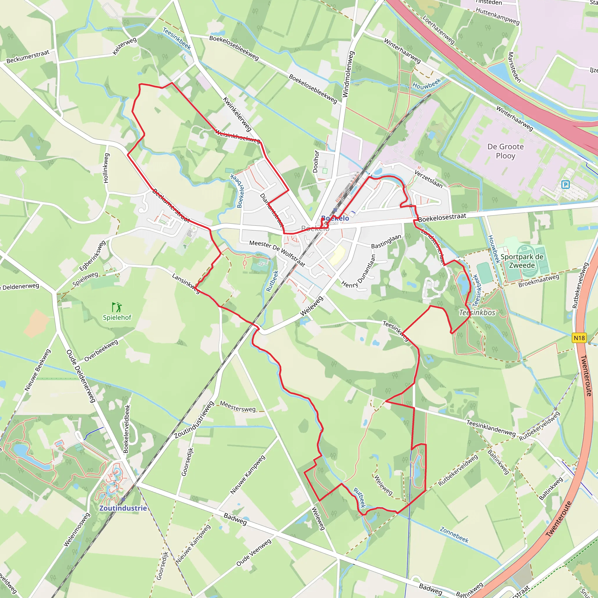 Teesinkbos and Stemlande via Boeklelo - Blauwe Route and Rondje Enschede mobile static map