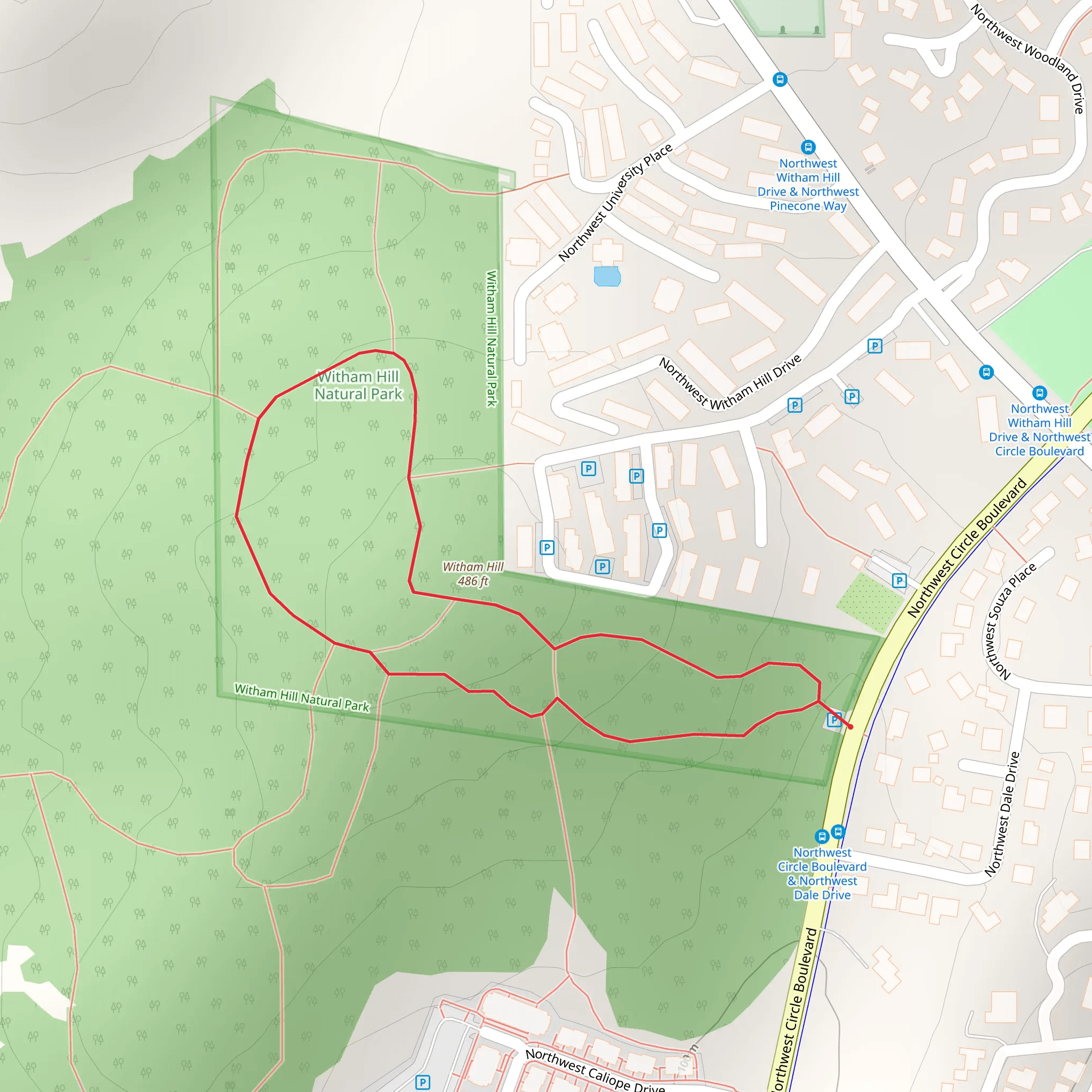 Witham Hill Loop mobile static map