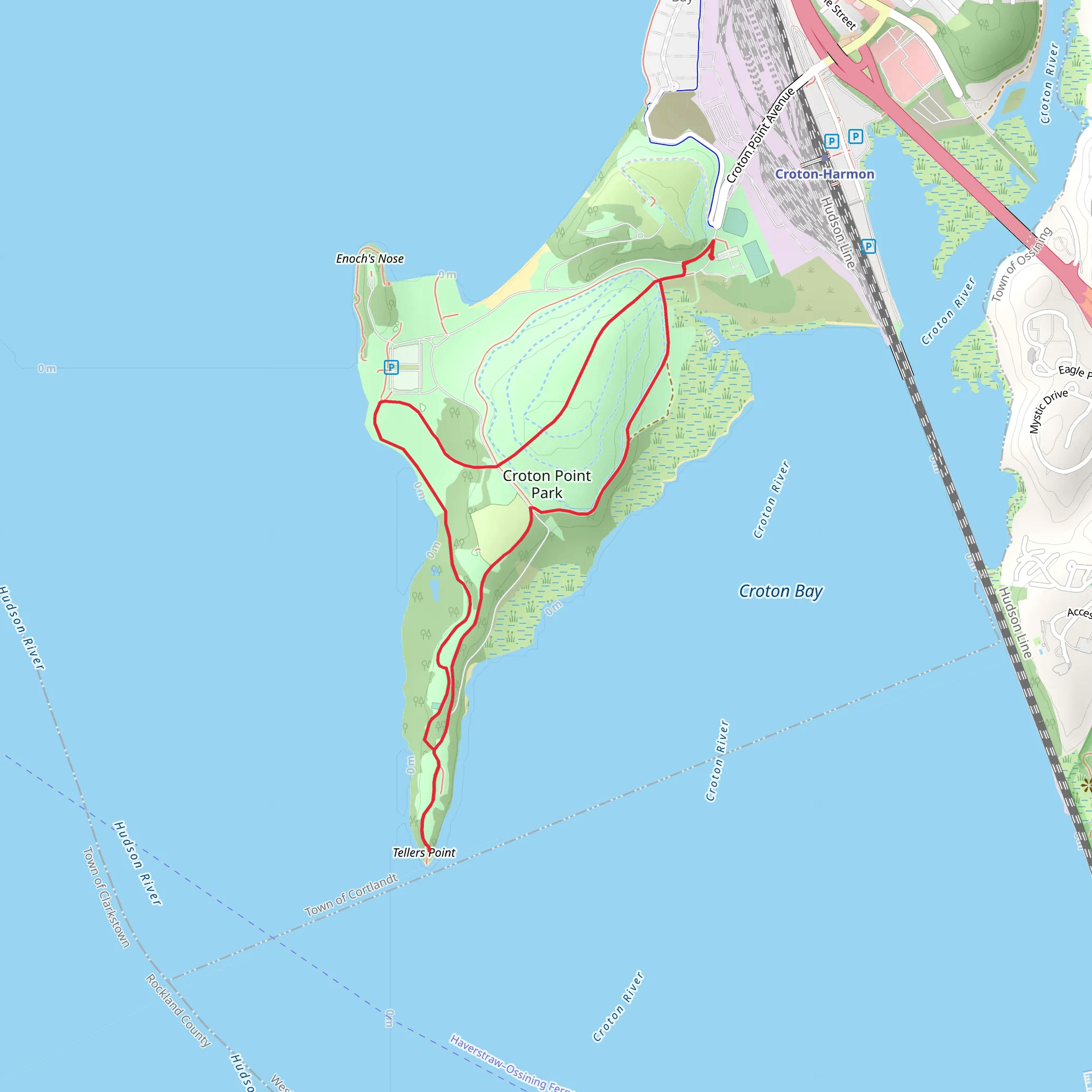 Croton Point and Tellers Point Loop mobile static map