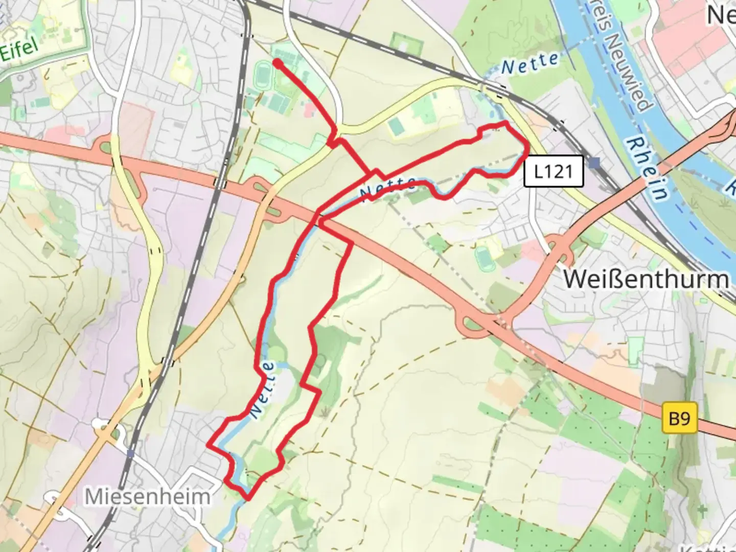 An image depicting the trail Nettehammer Loop and its surrounding area.