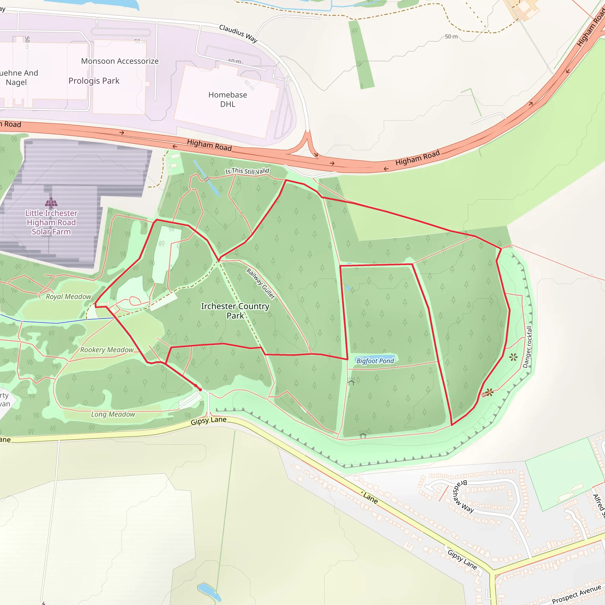 Irchester Country Park mobile static map
