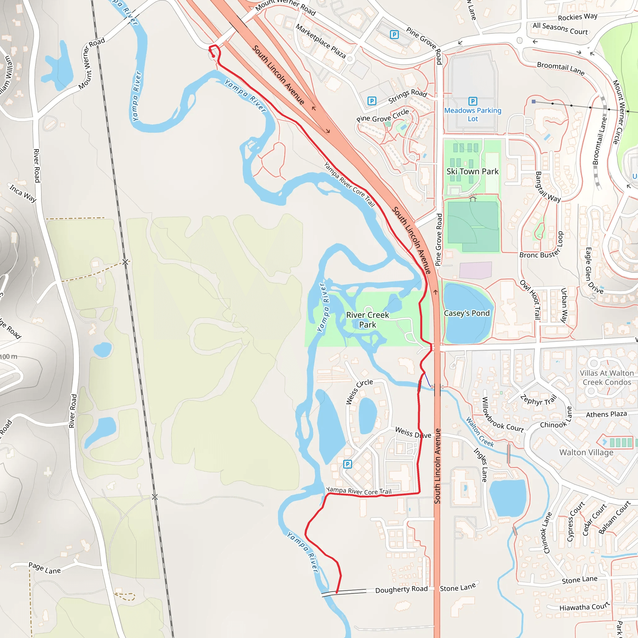Yampa River Core Trail mobile static map