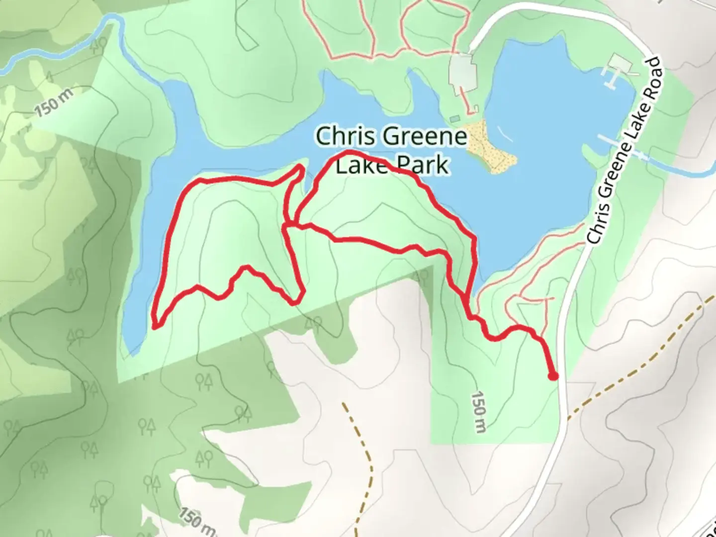 An image depicting the trail Running Cedar and Turkey Trail Loop and its surrounding area.