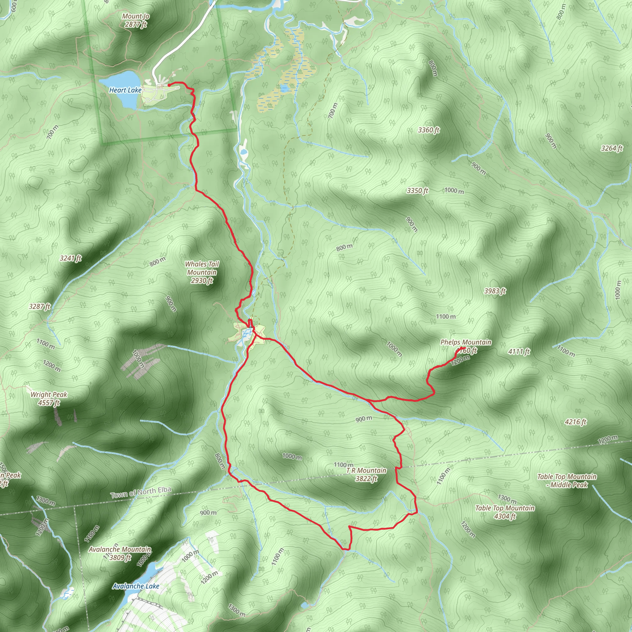 T R Mountain and Marcy Brook Loop via Van Hoevenberg Trail mobile static map