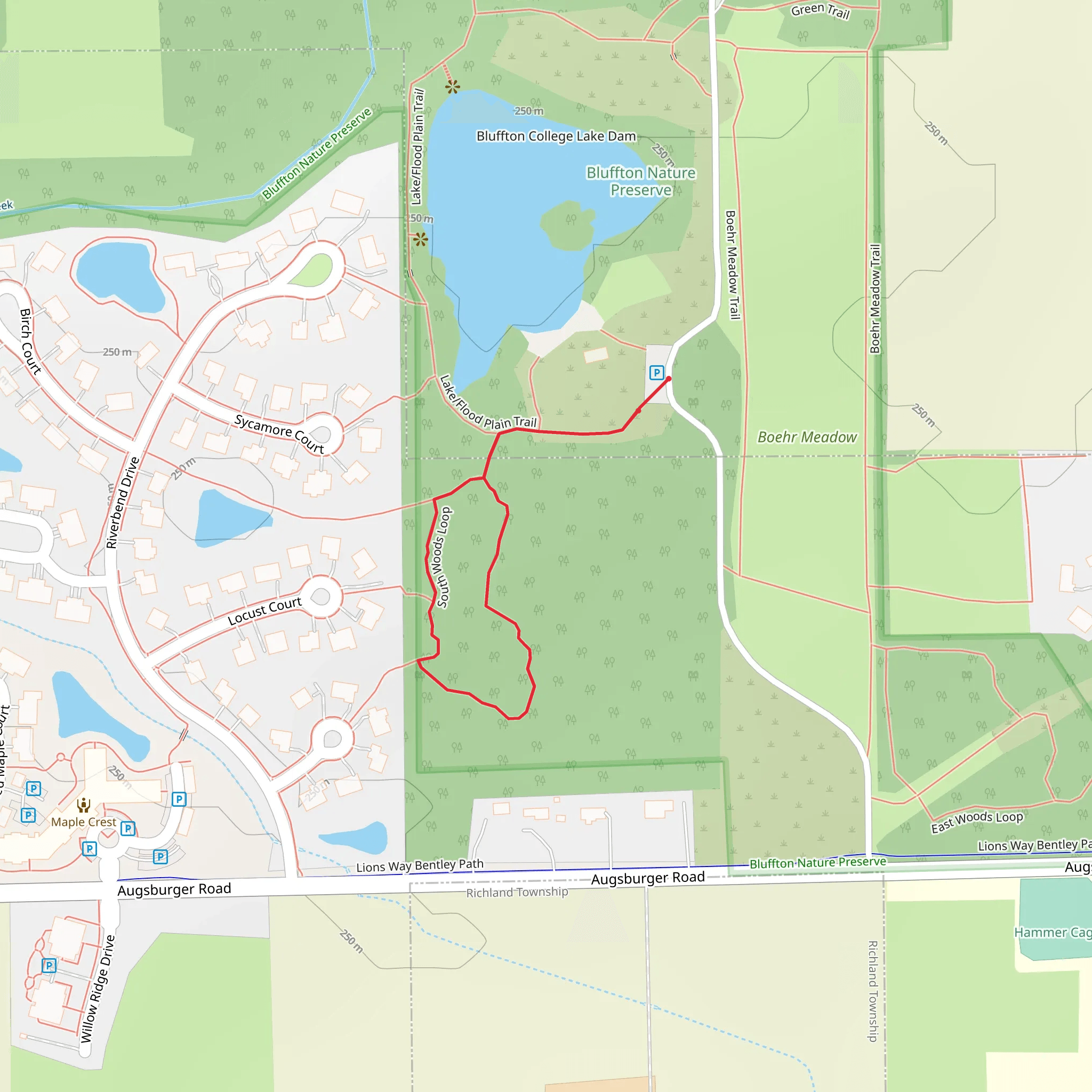 South Woods Loop mobile static map