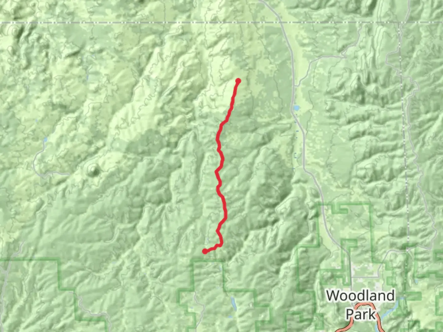 An image depicting the trail Forest Service Road 357 and its surrounding area.