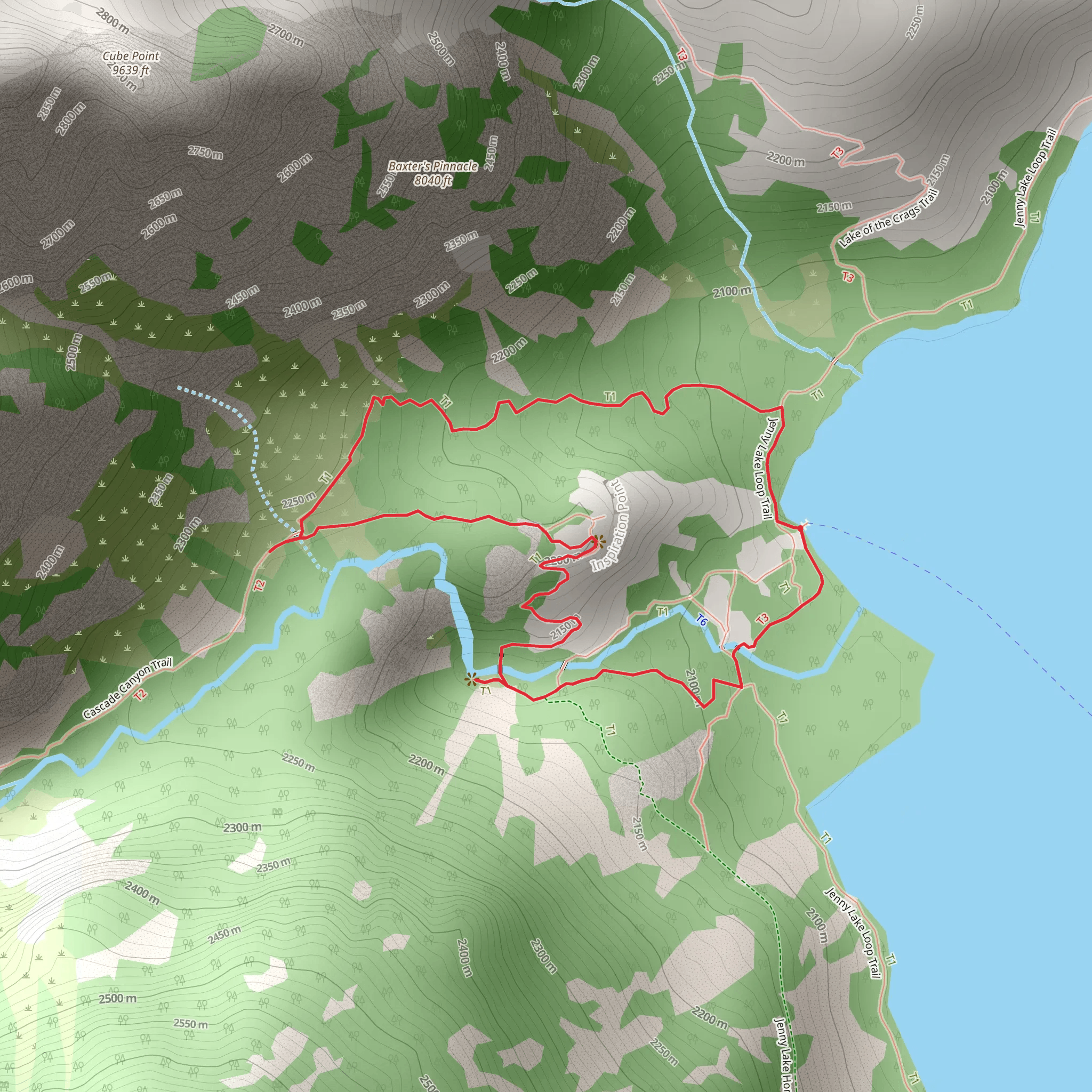 Boat Dock and Jenny Lake Loop Trail mobile static map