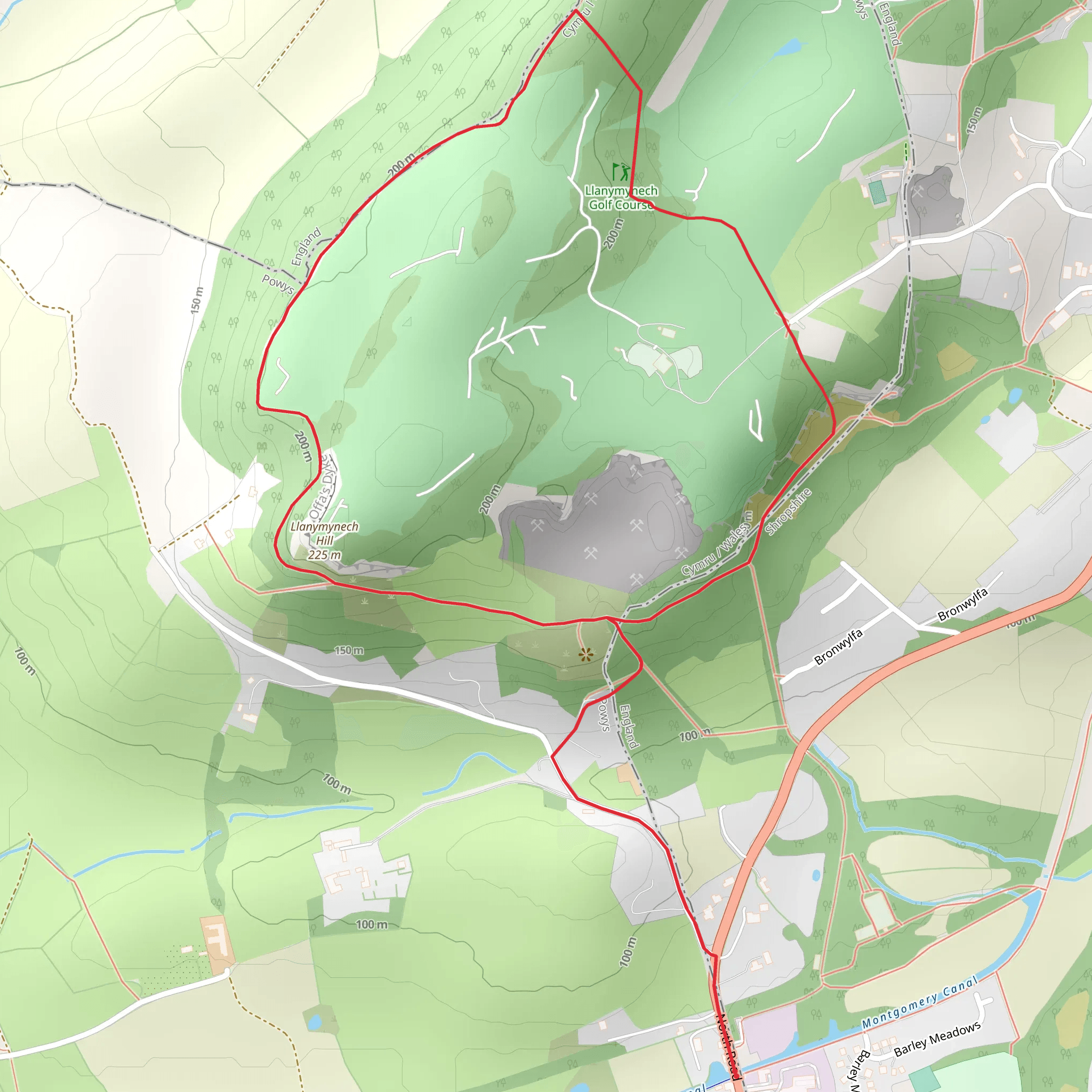 Llanymynech Hill and Rocks Loop Walk mobile static map