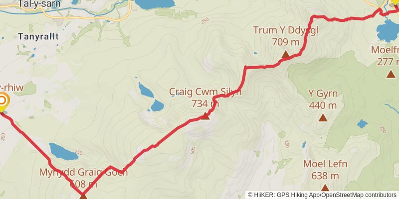 Abergwyngregyn to Nebo via North Wales Path stage 4 Map