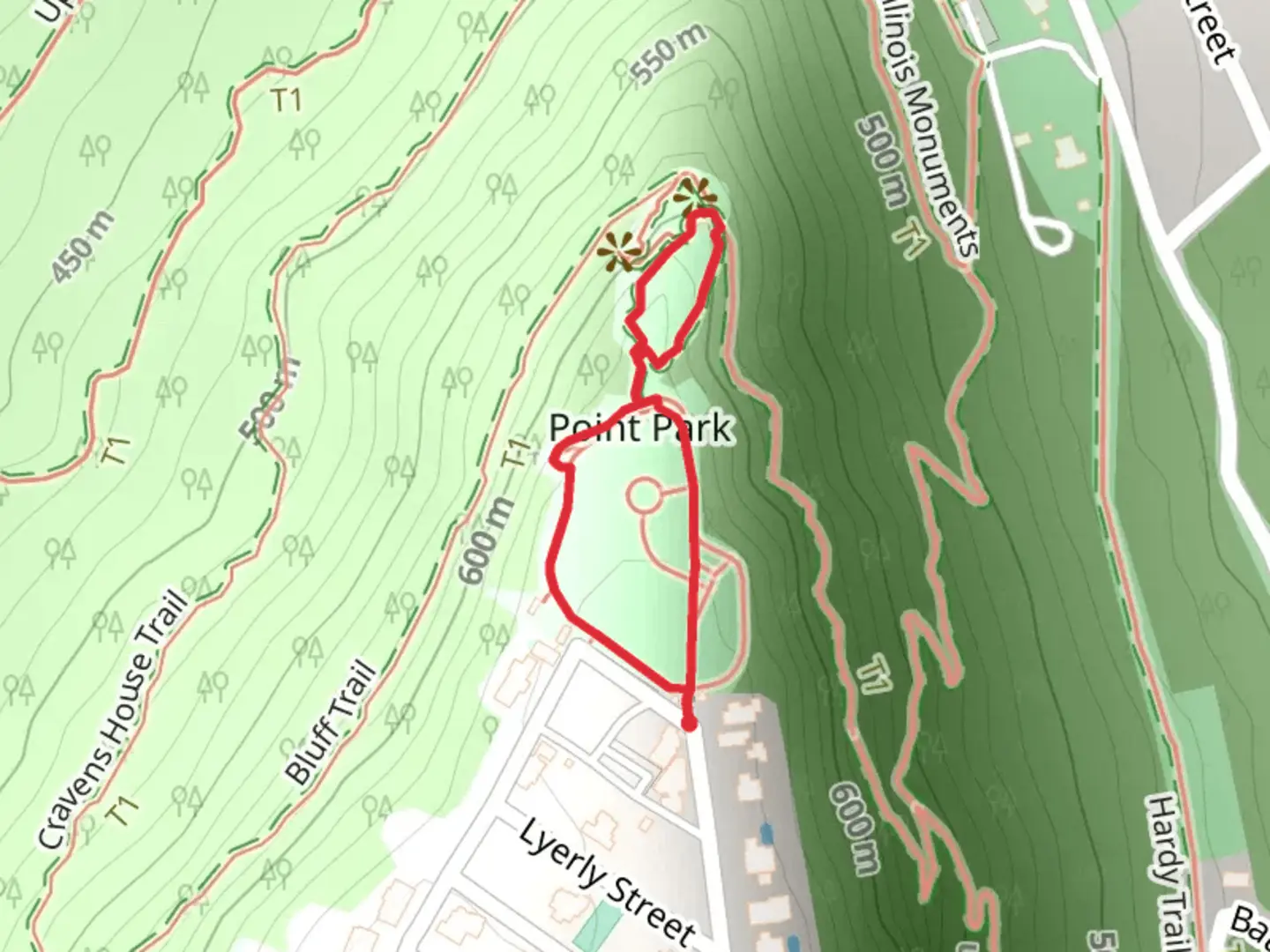 An image depicting the trail Point Park Trail and its surrounding area.