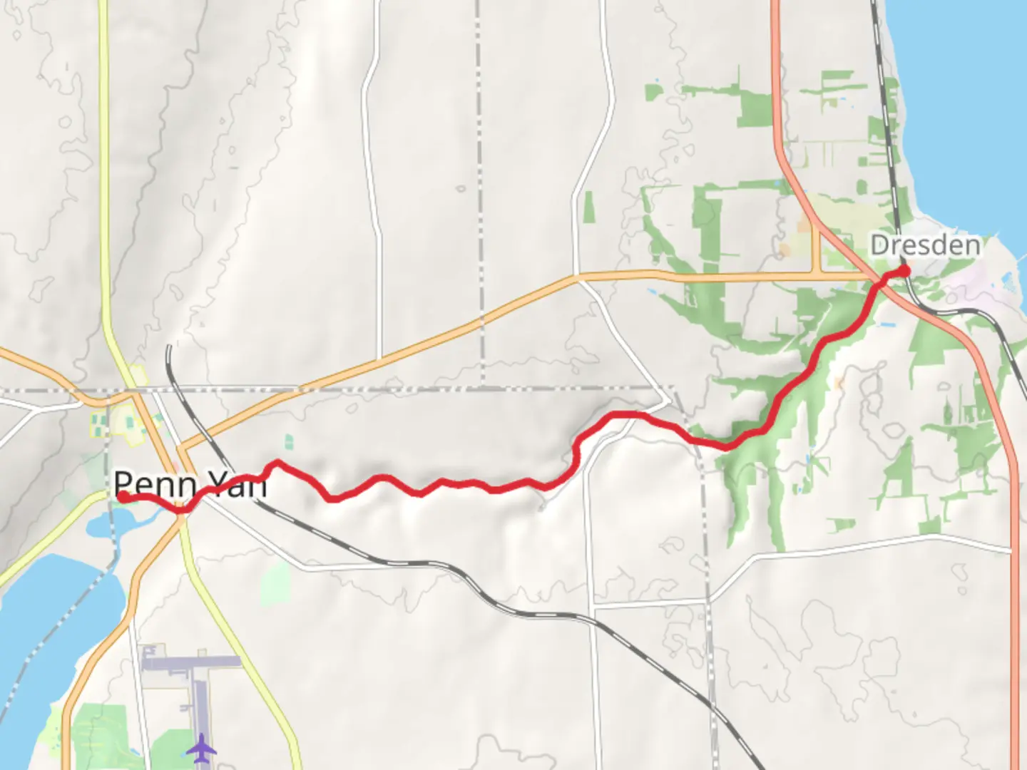 An image depicting the trail Keuka Lake Outlet Trail and its surrounding area.