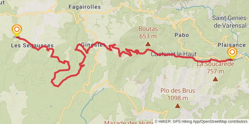 Camino Menton-Candanchu via Arles stage 35 Map