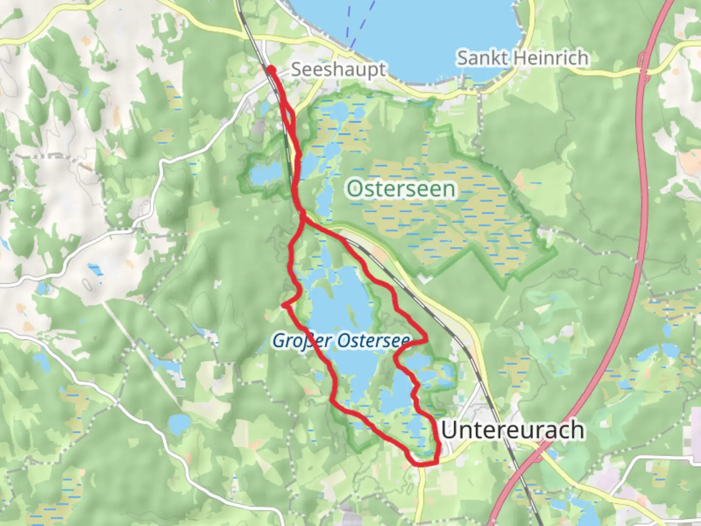 An image depicting the trail Grober Ostersee Loop and its surrounding area.