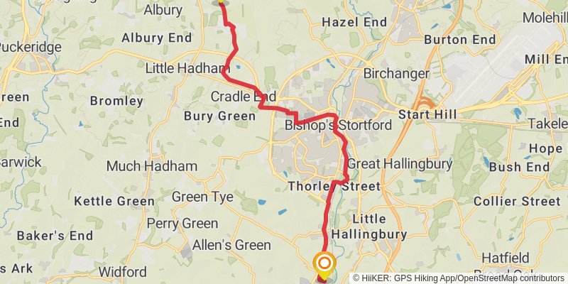 Hertfordshire Border from Chorleywood stage 9 Map