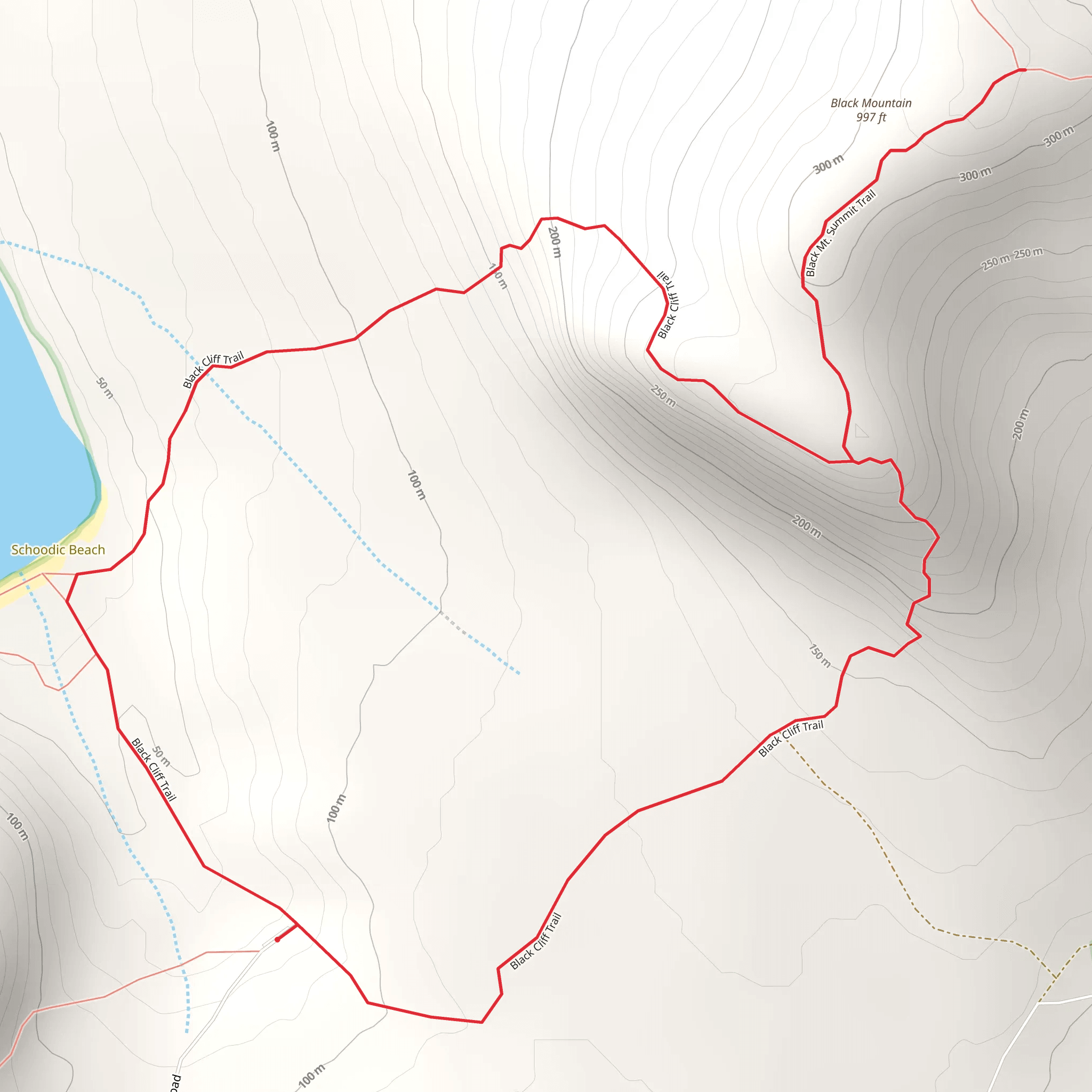 Black Mountain Loop from Donnell Pond Road mobile static map