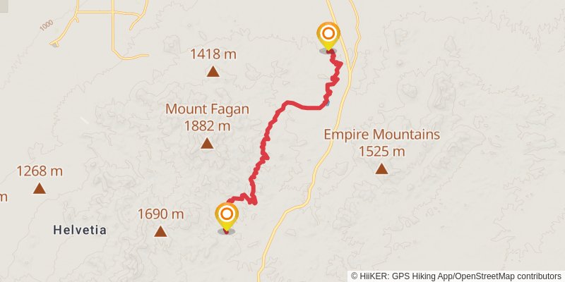 Sky Islands Traverse stage 15 Map