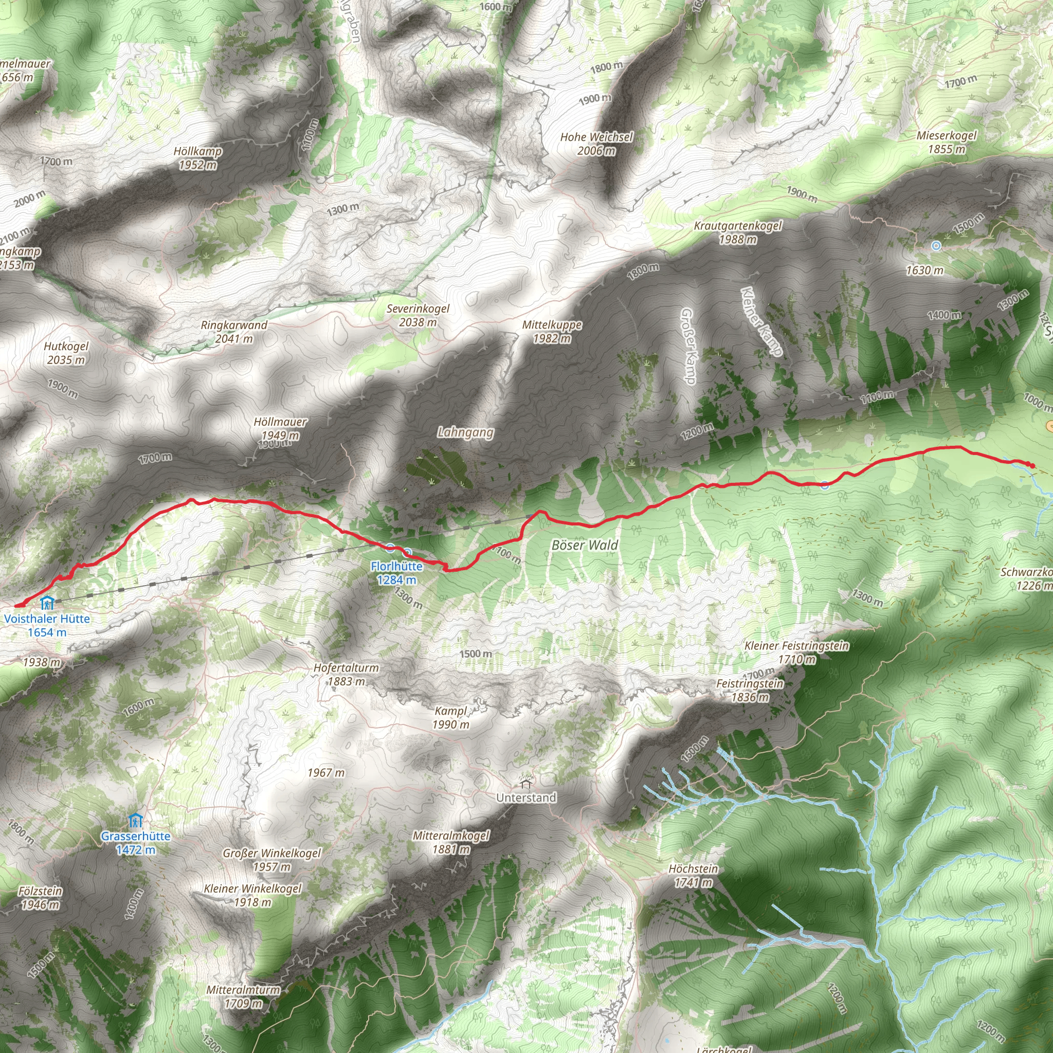 Seewiesen - Voisthalerhütte mobile static map