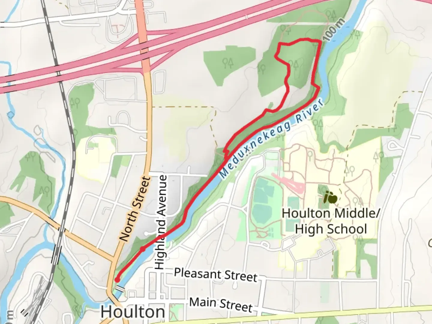 An image depicting the trail Riverfront Path and its surrounding area.