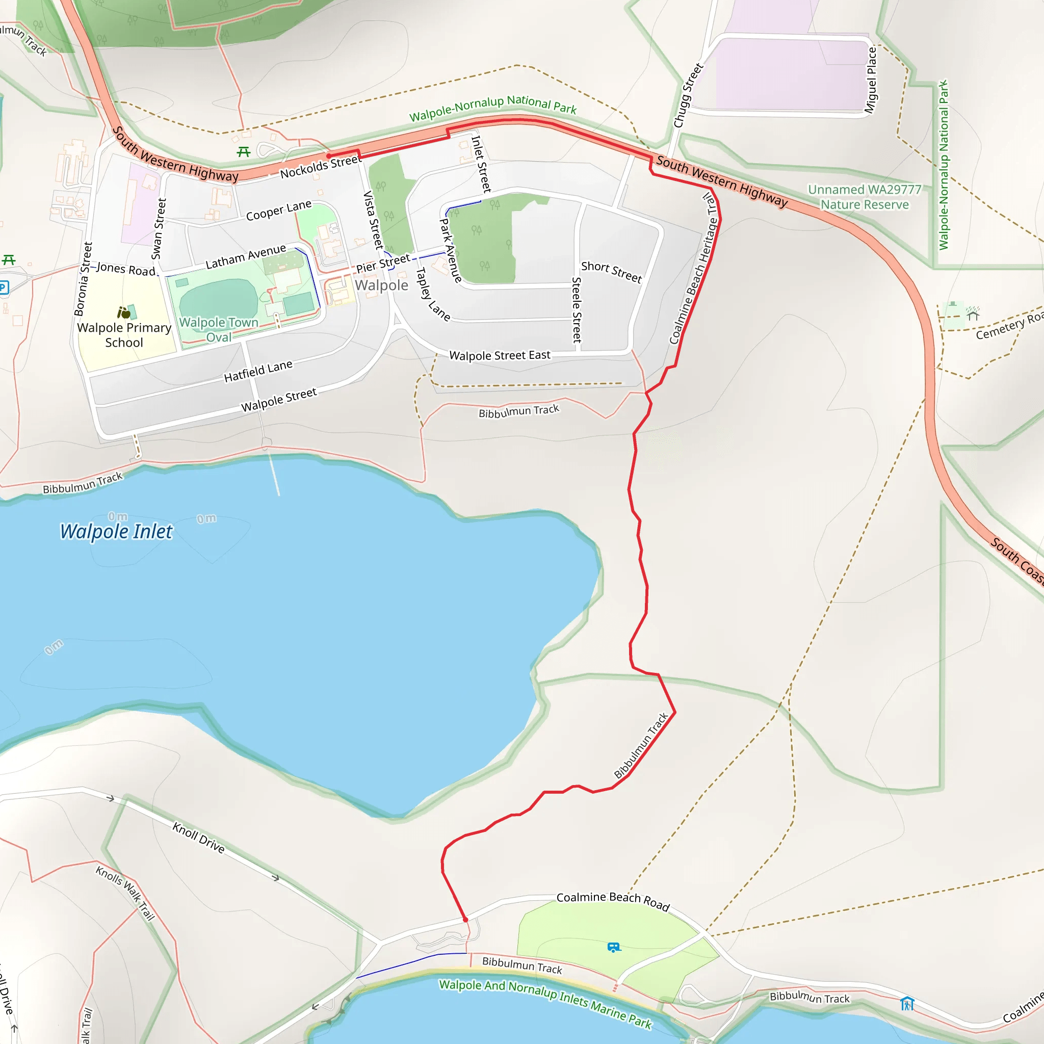 Coalmine Beach Heritage Trail mobile static map