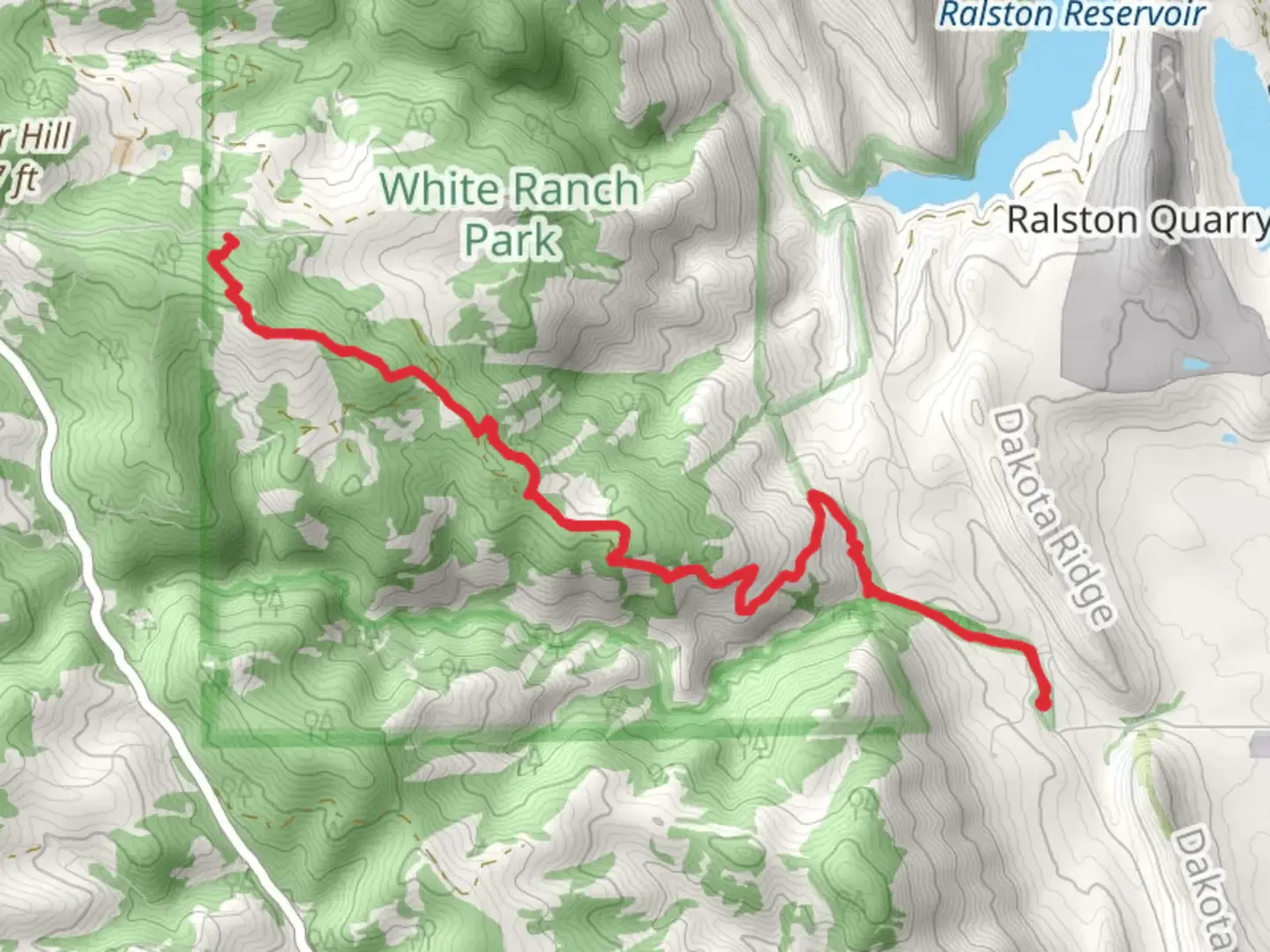 An image depicting the trail Belcher Hill Trail and its surrounding area.