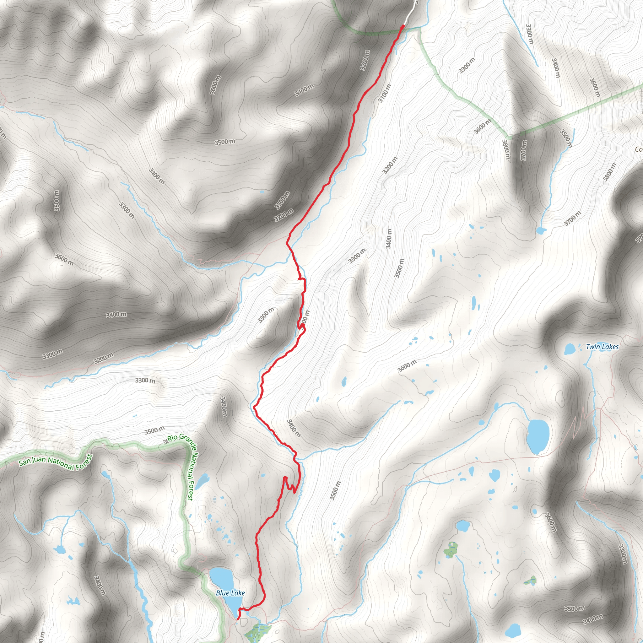 El Rito Azul and Blue Lake Trail mobile static map