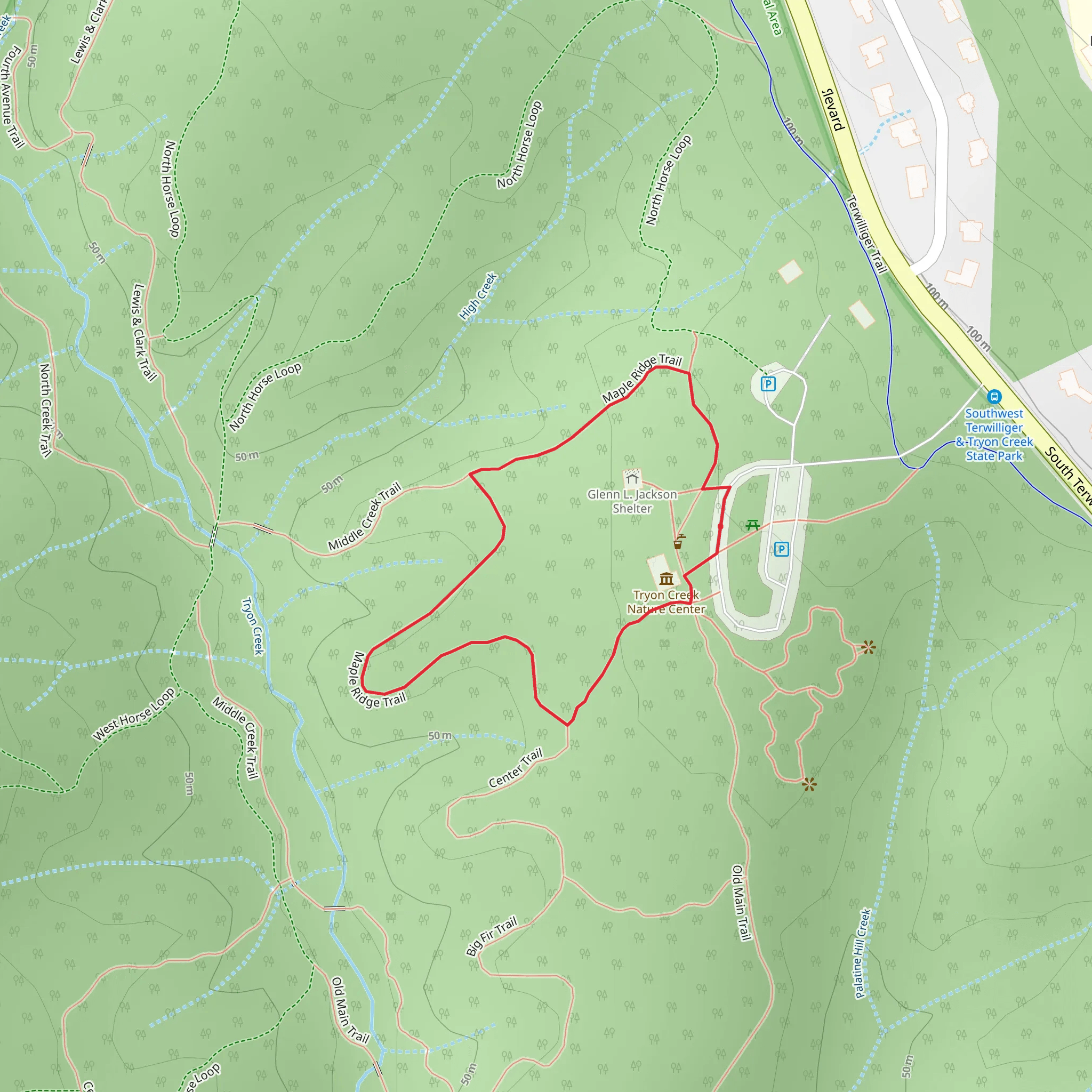 Maple Ridge Loop Trail mobile static map